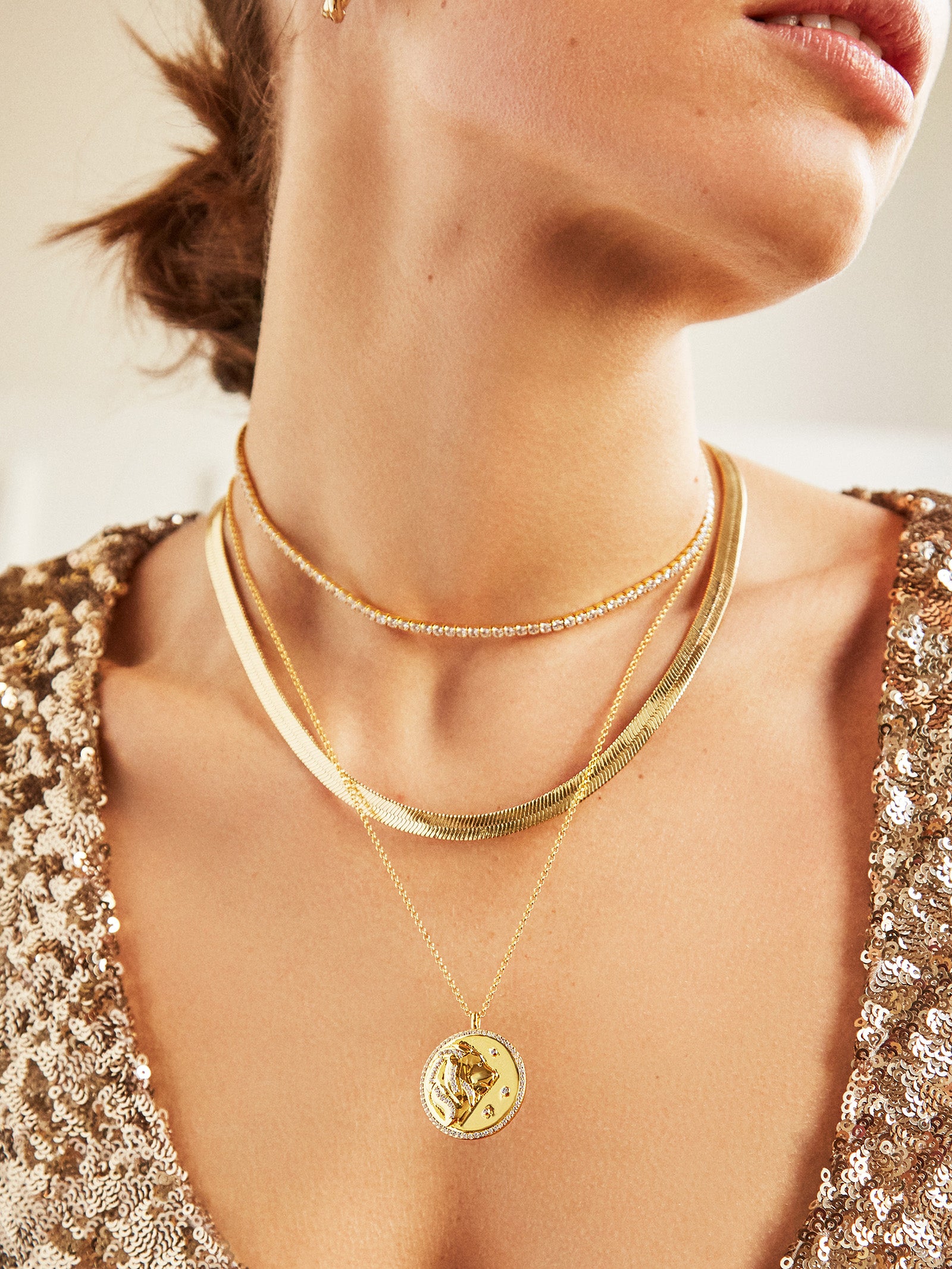 Zodiac 18K Gold Medallion Necklace - Image 53