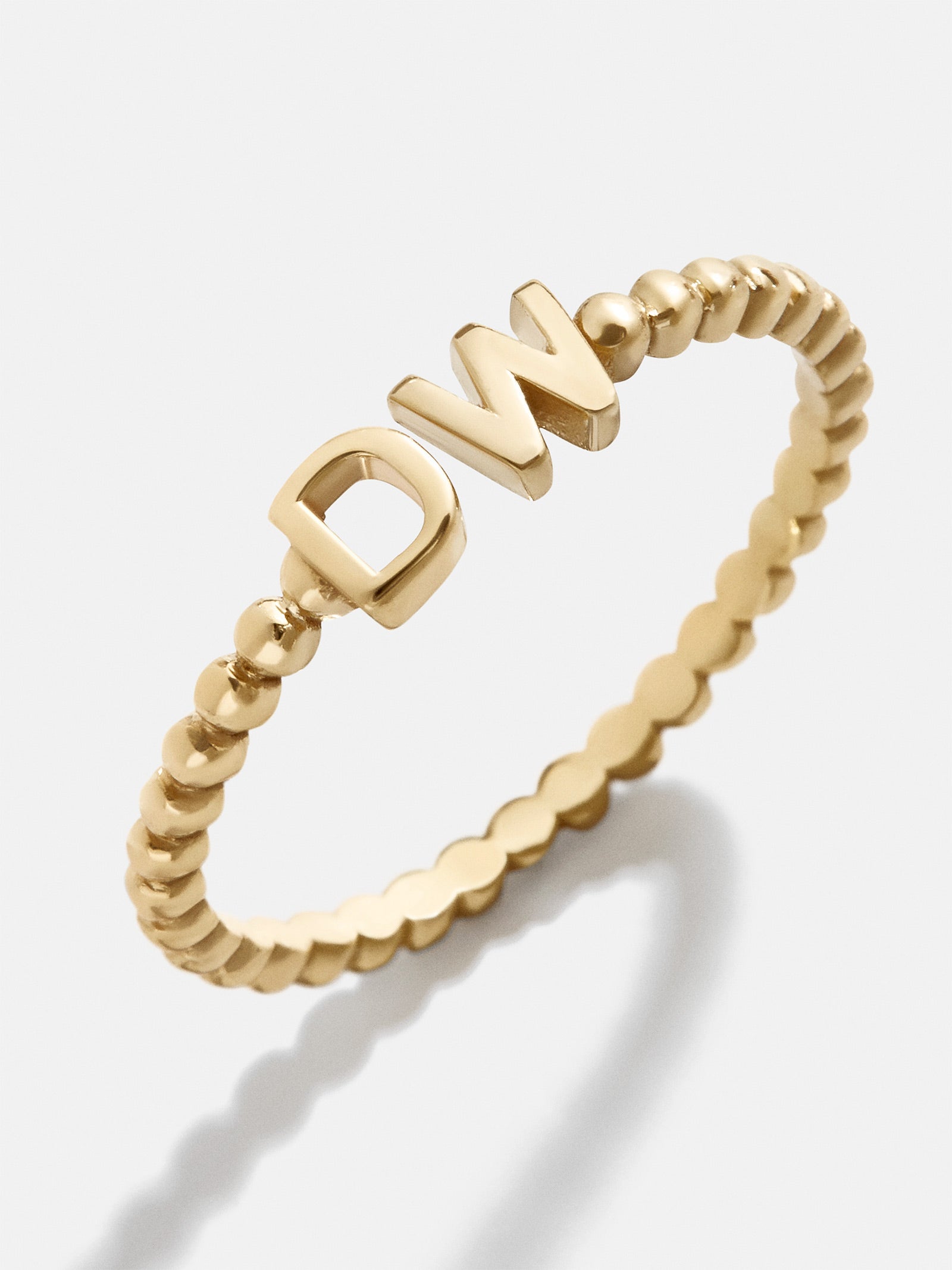 18K Gold Custom Initial Ring - Gold - Image 5