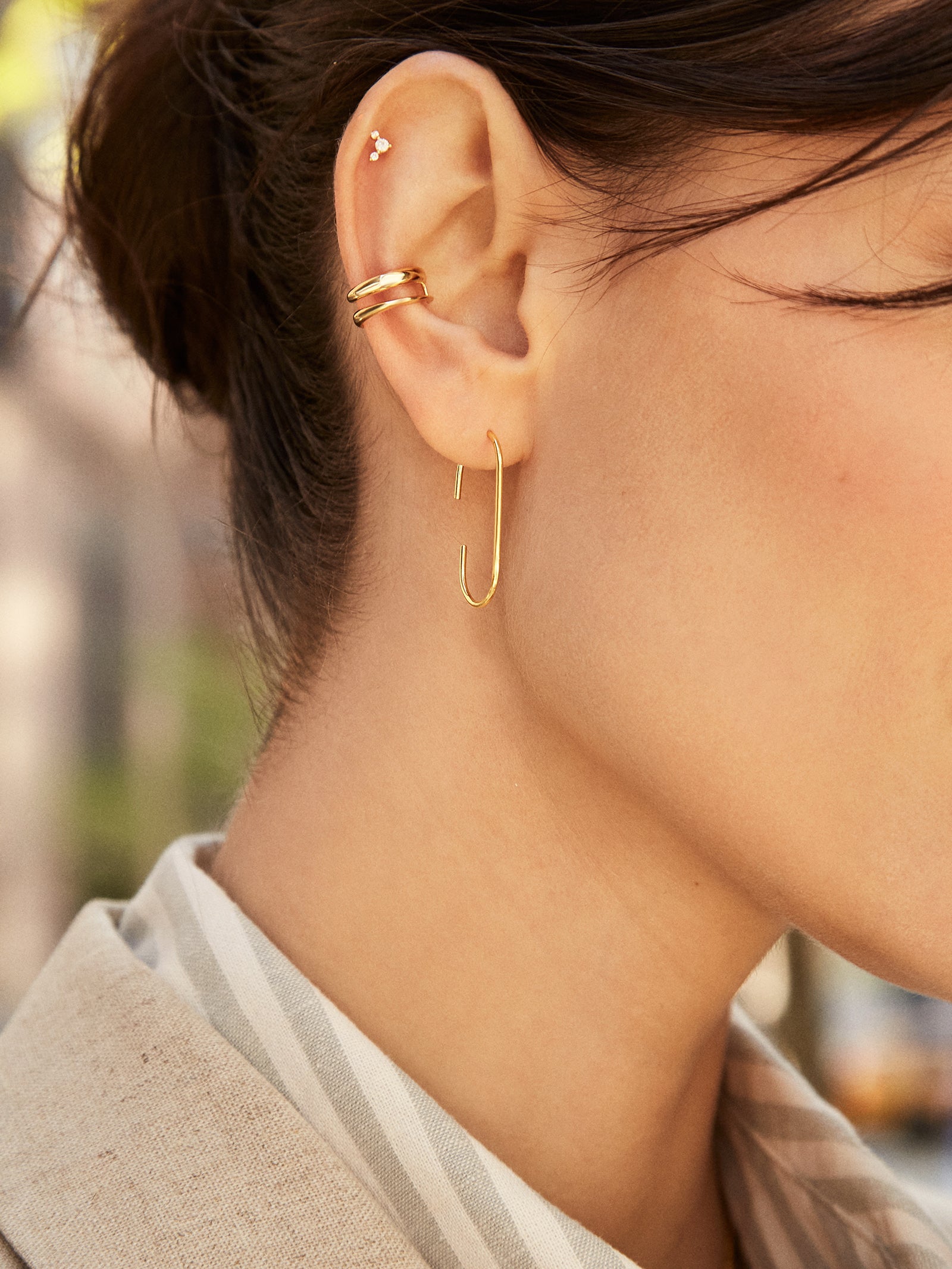 Denise 18K Gold Ear Cuff - Gold - Image 2