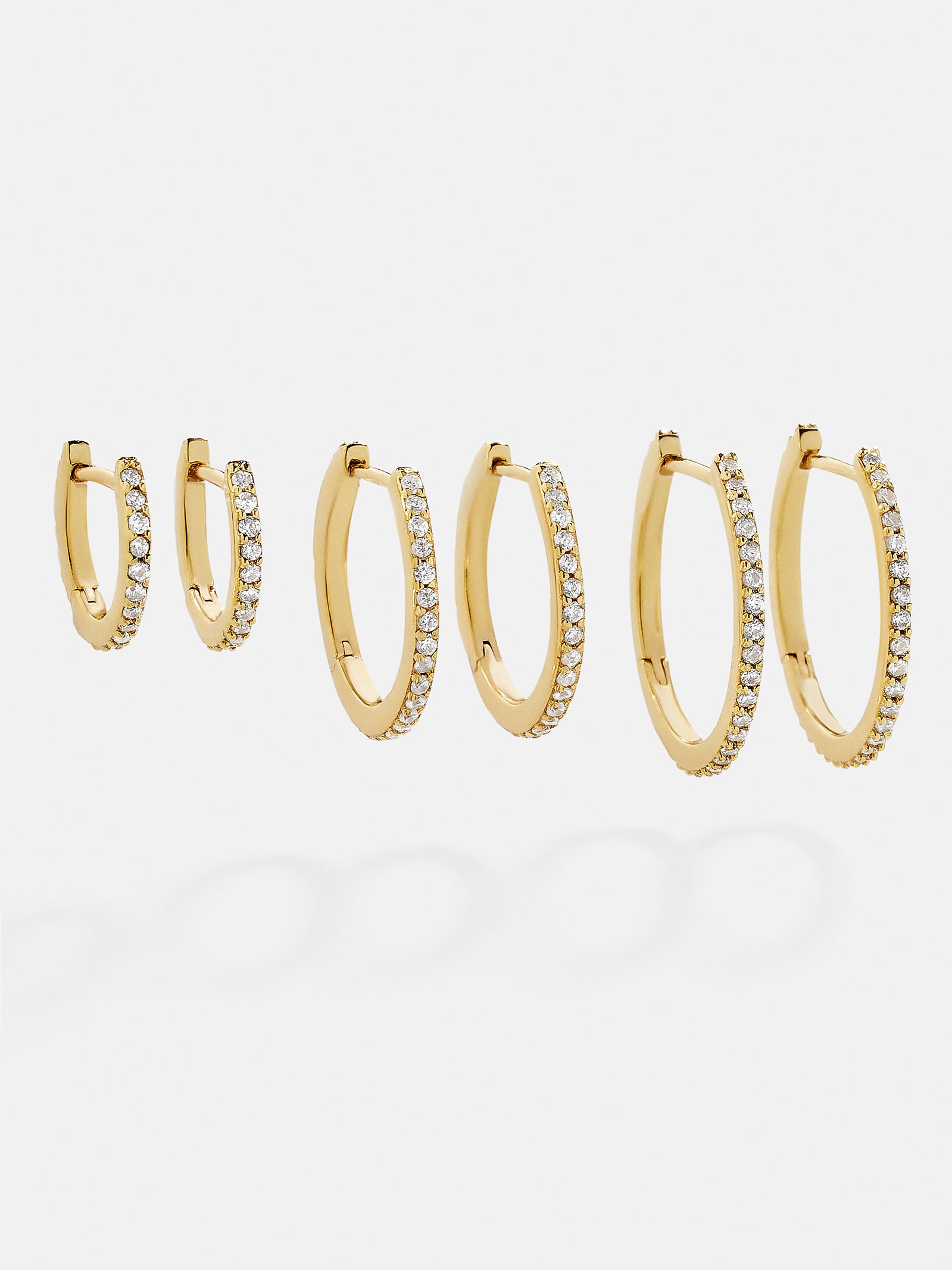Niata 18K Gold Earring Set - 18K Gold. Pav?? Cubic Zirconia Stones