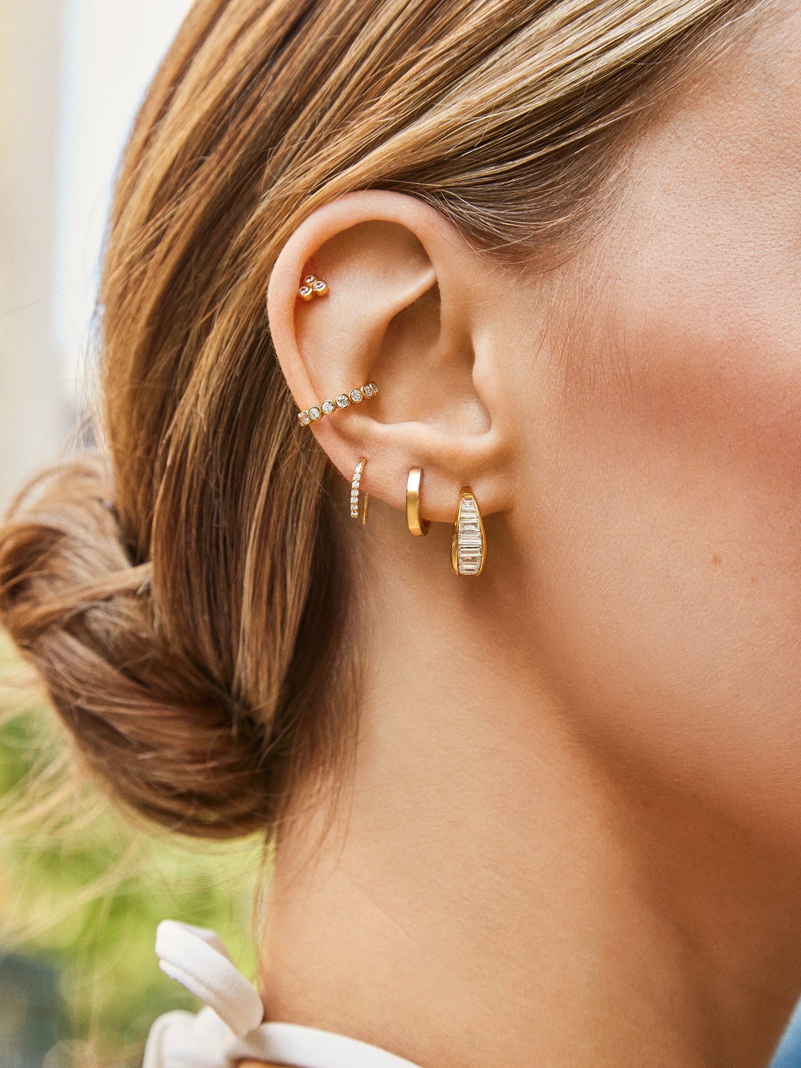 Tina 18K Gold Earrings - Gold/Pav?? - Image 2