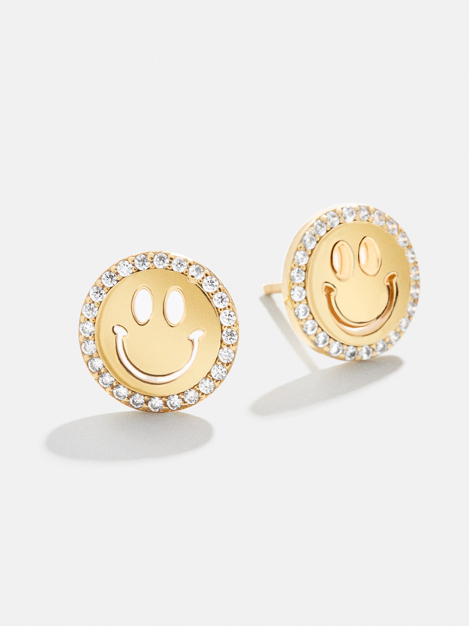 All Smiles 18K Gold Kids' Earrings - Pav?? Smiley