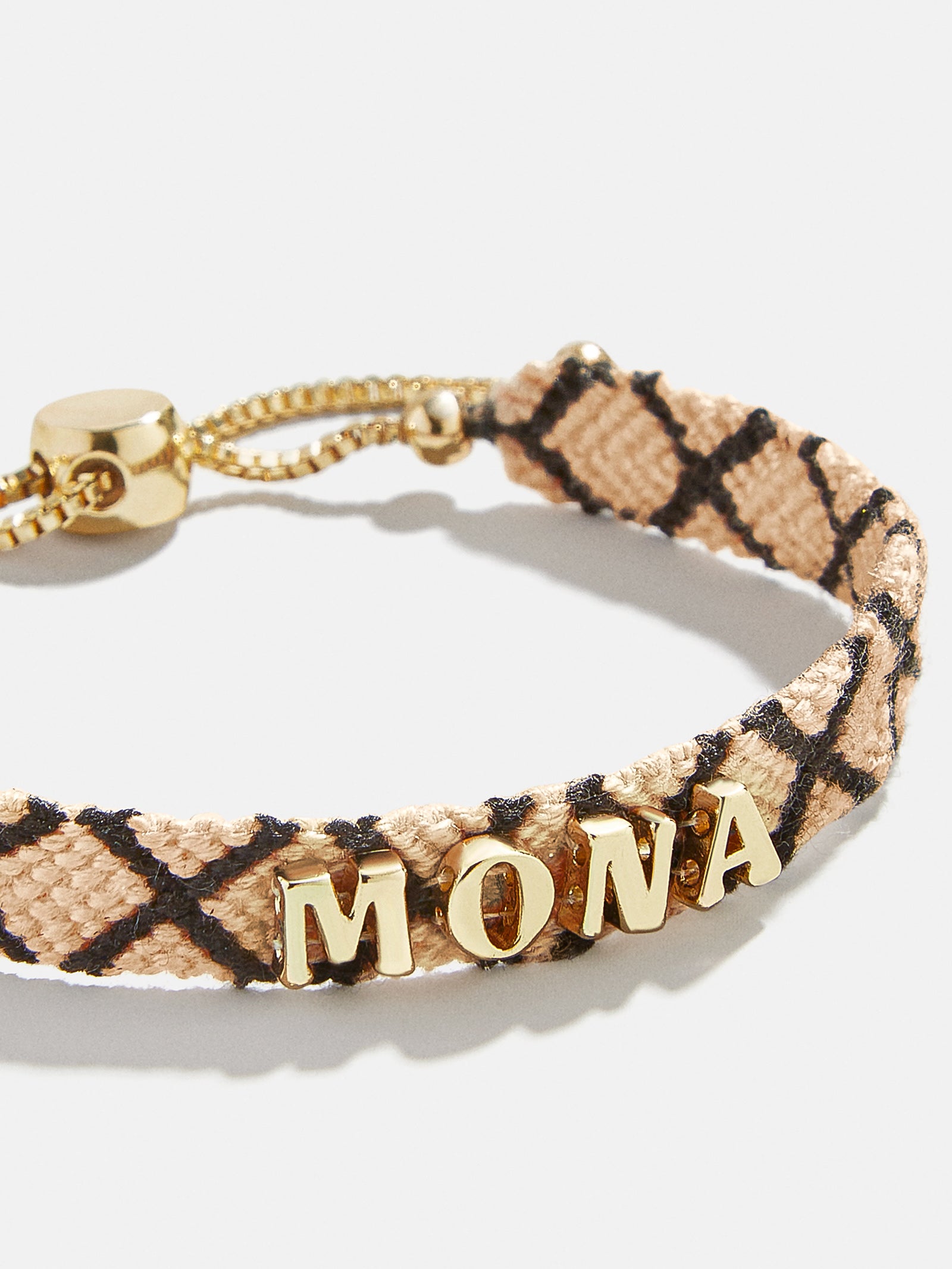 Woven Custom Friendship Bracelet - Neutral Criss Cross - Image 3