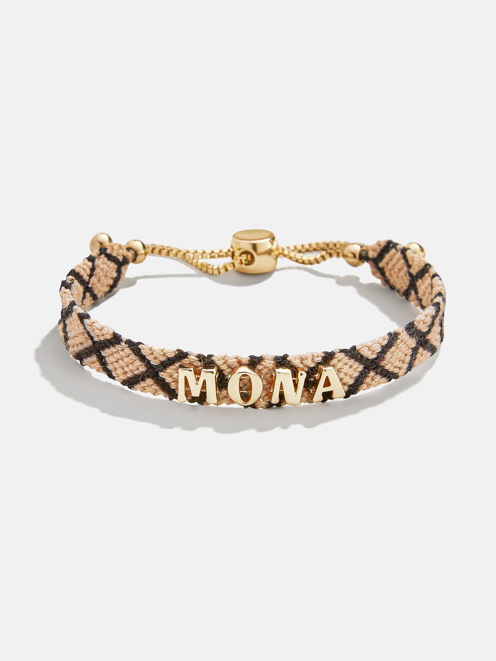 Woven Custom Friendship Bracelet - Neutral Criss Cross - Image 5