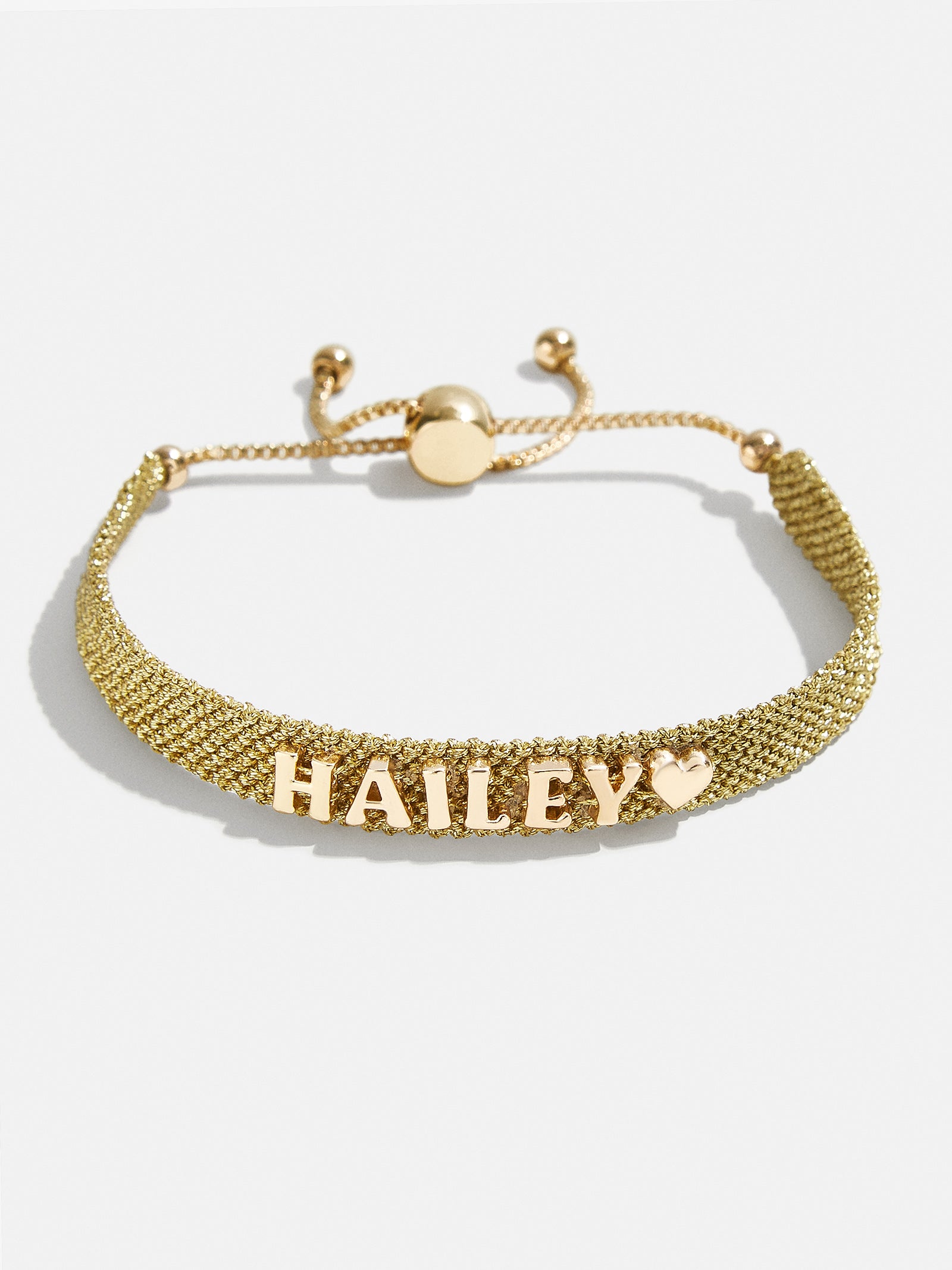 Woven Metallic Custom Friendship Bracelet - Metallic Gold Stripes - Image 3