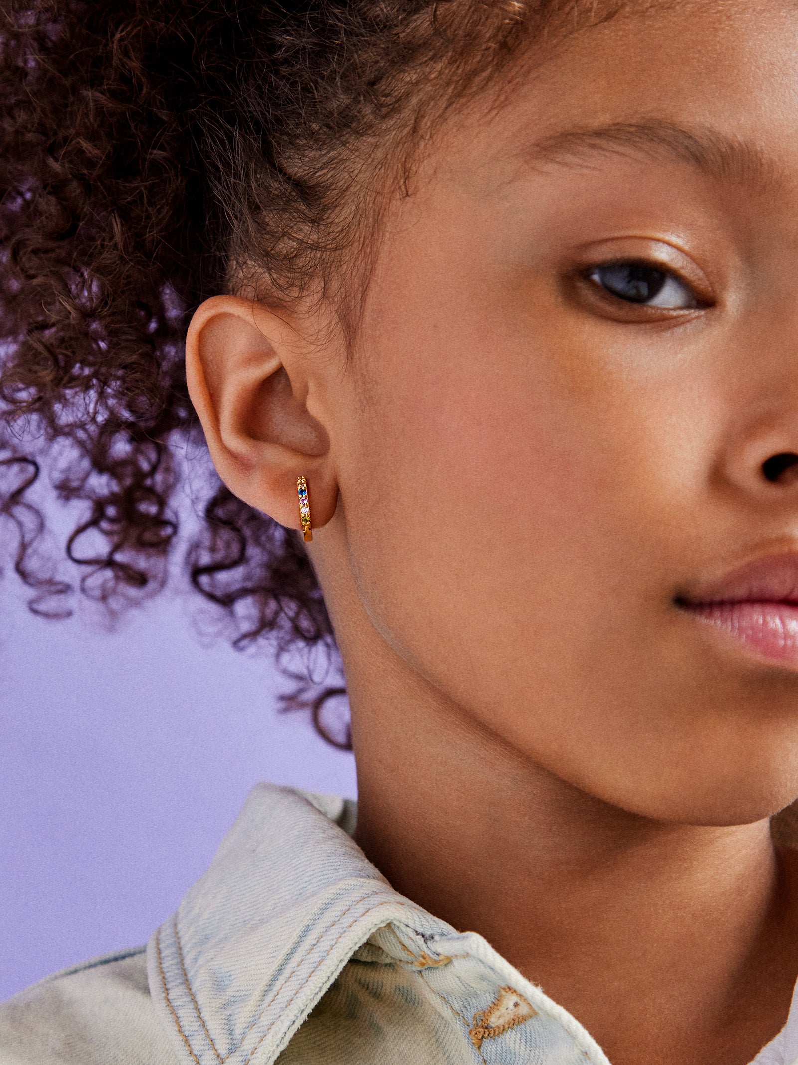 Tori 18K Gold Kids' Earrings - Gold/Multi - Image 2