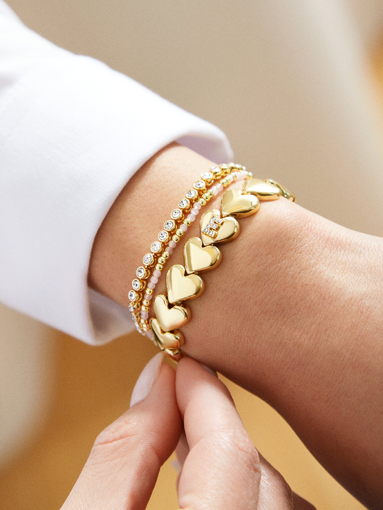 Caroline Initial Bracelet - Gold/Pav?? - Image 2