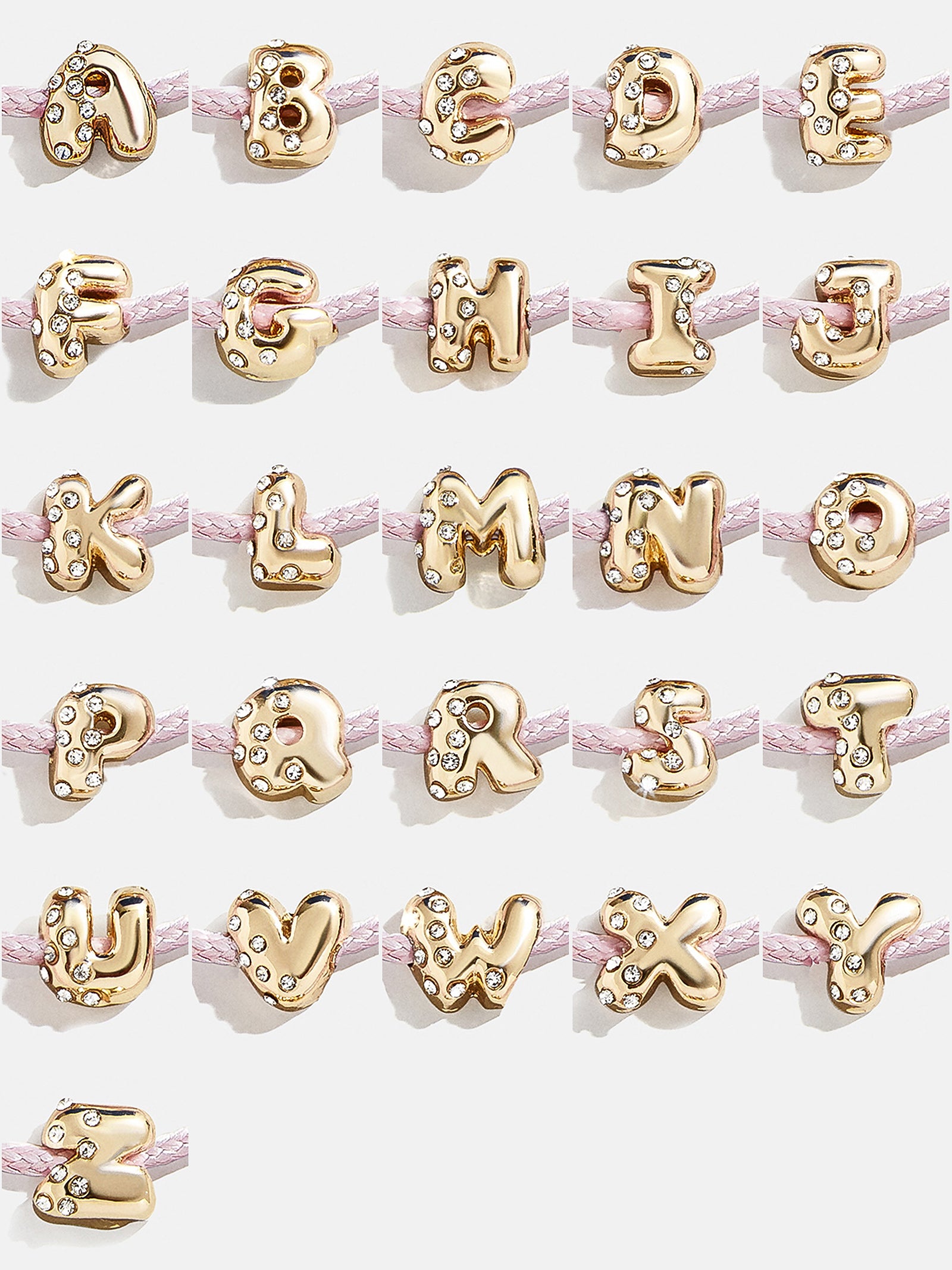 Kids' Cord Initial Bracelet Set - Pink - Image 29