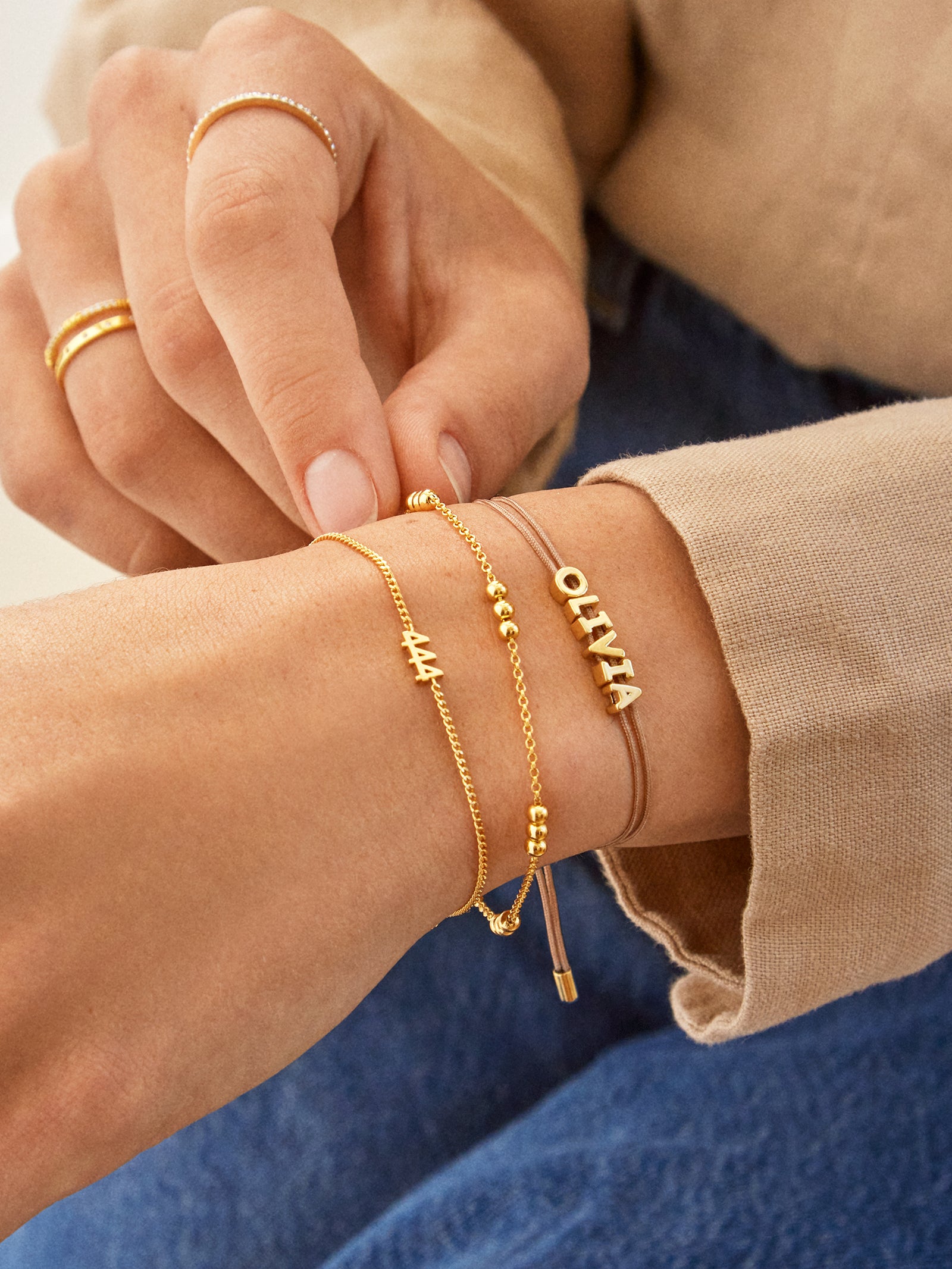 Rylee 18K Gold Bracelet - Gold Bead - Image 2