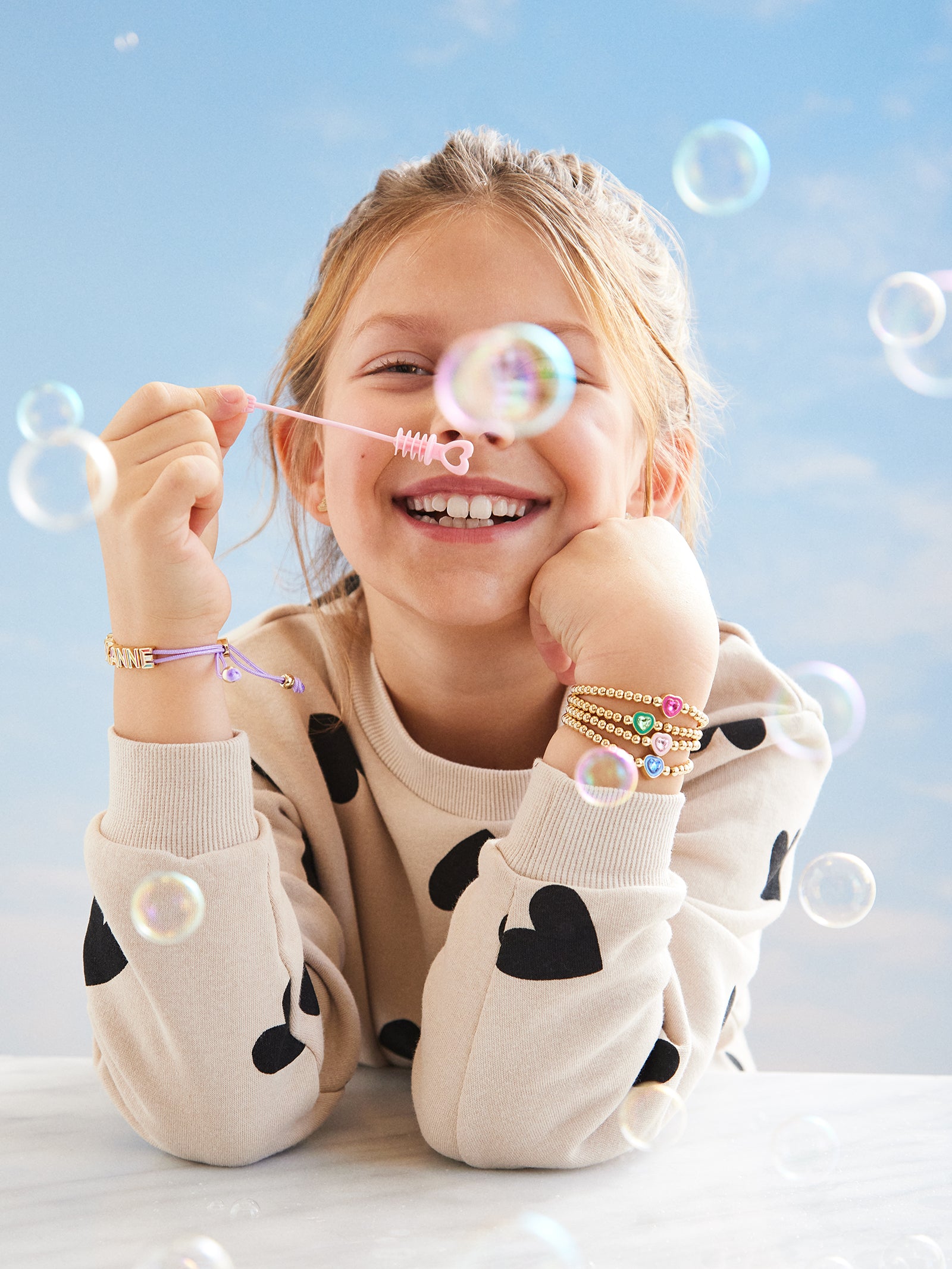 Whole Lotta Love Kids' Pisa Bracelet Set - Gemstone Hearts - Image 2