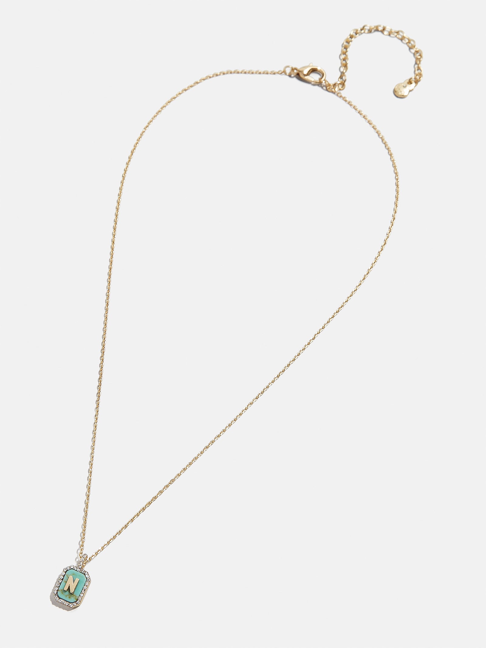Gold & Turquoise Initial Necklace - Turquoise Stone - Image 30