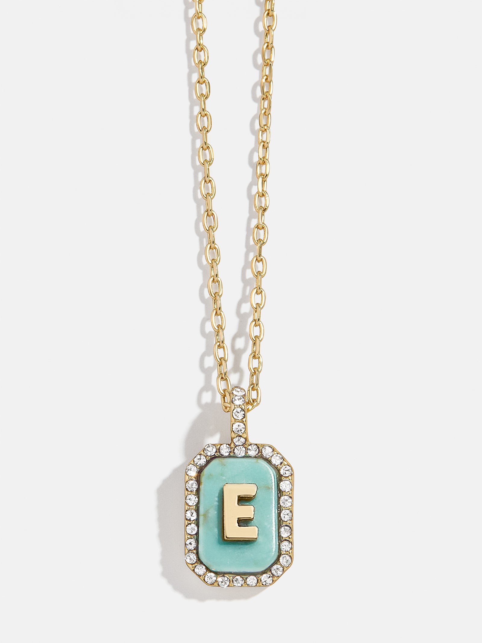 Gold & Turquoise Initial Necklace - Turquoise Stone - Image 7