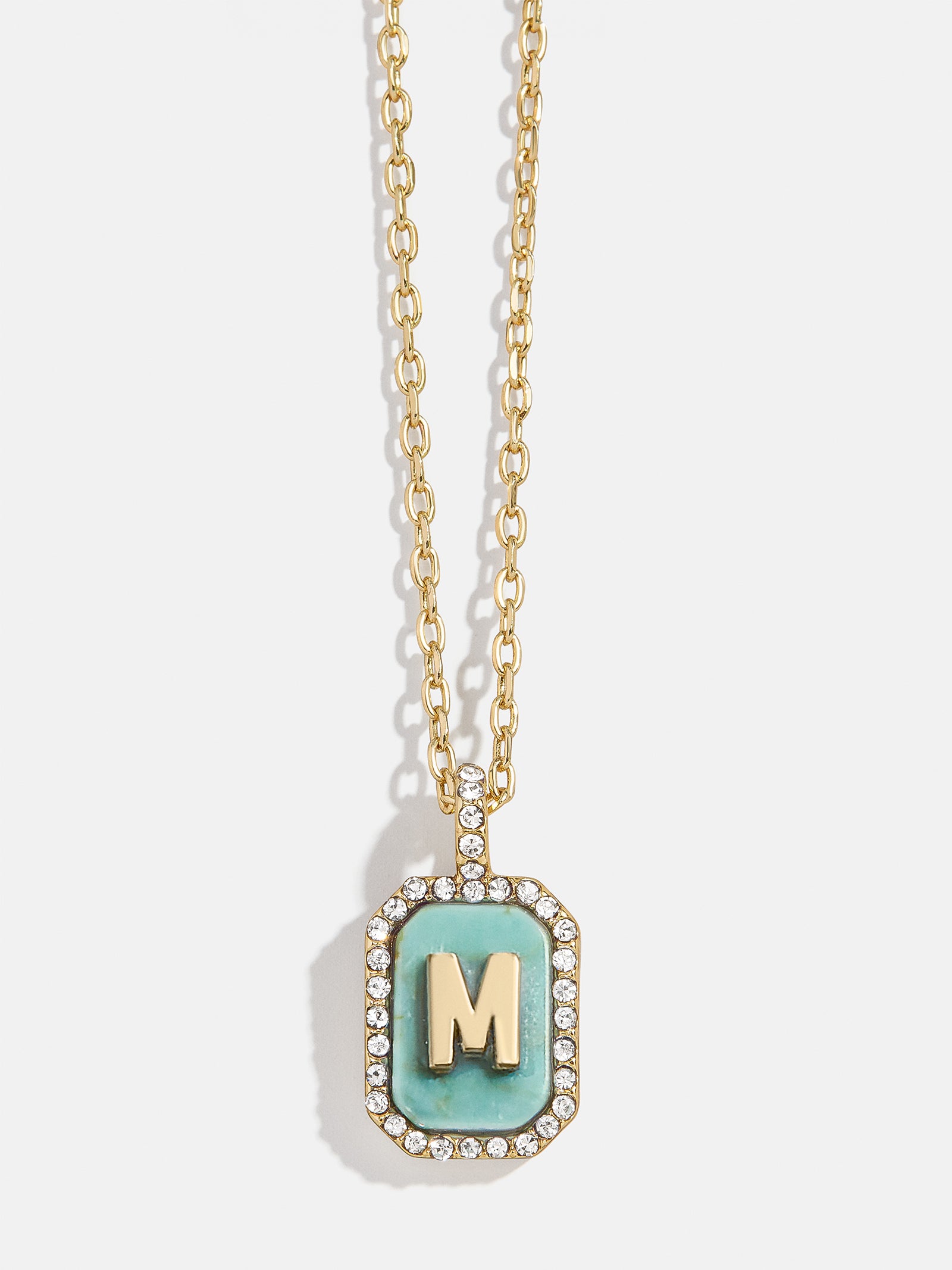 Gold & Turquoise Initial Necklace - Turquoise Stone - Image 15