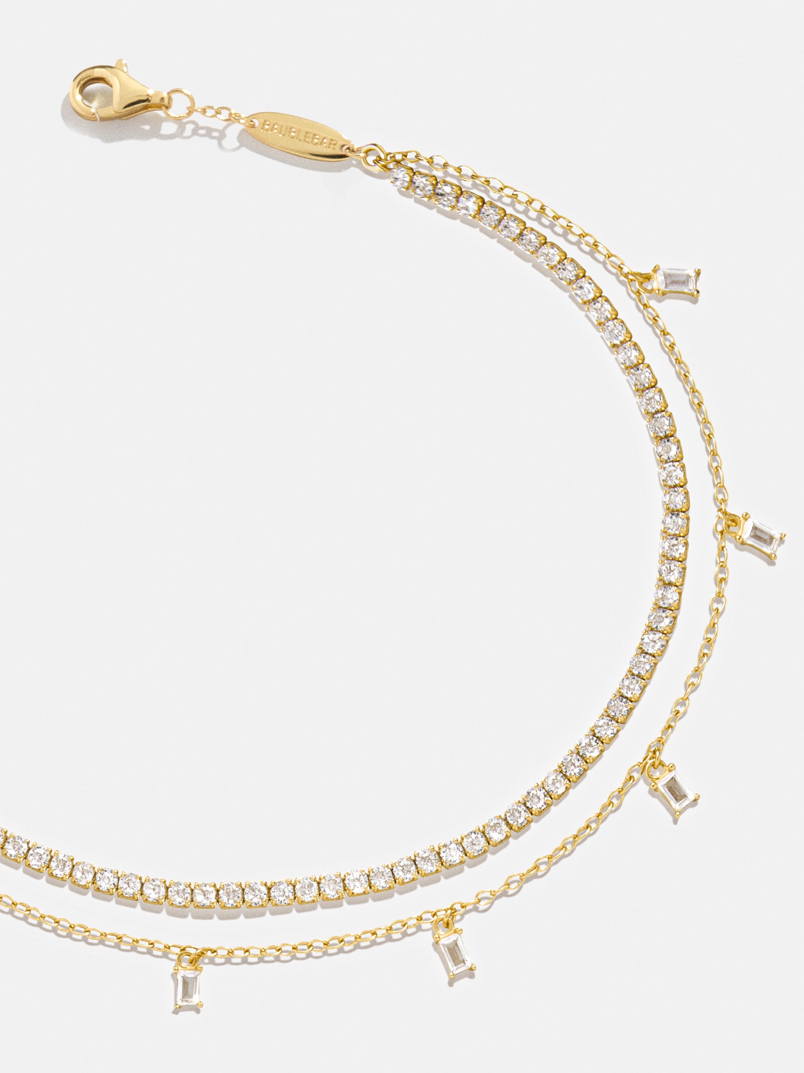 Tina 18K Gold Layered Anklet - Gold/Pav??