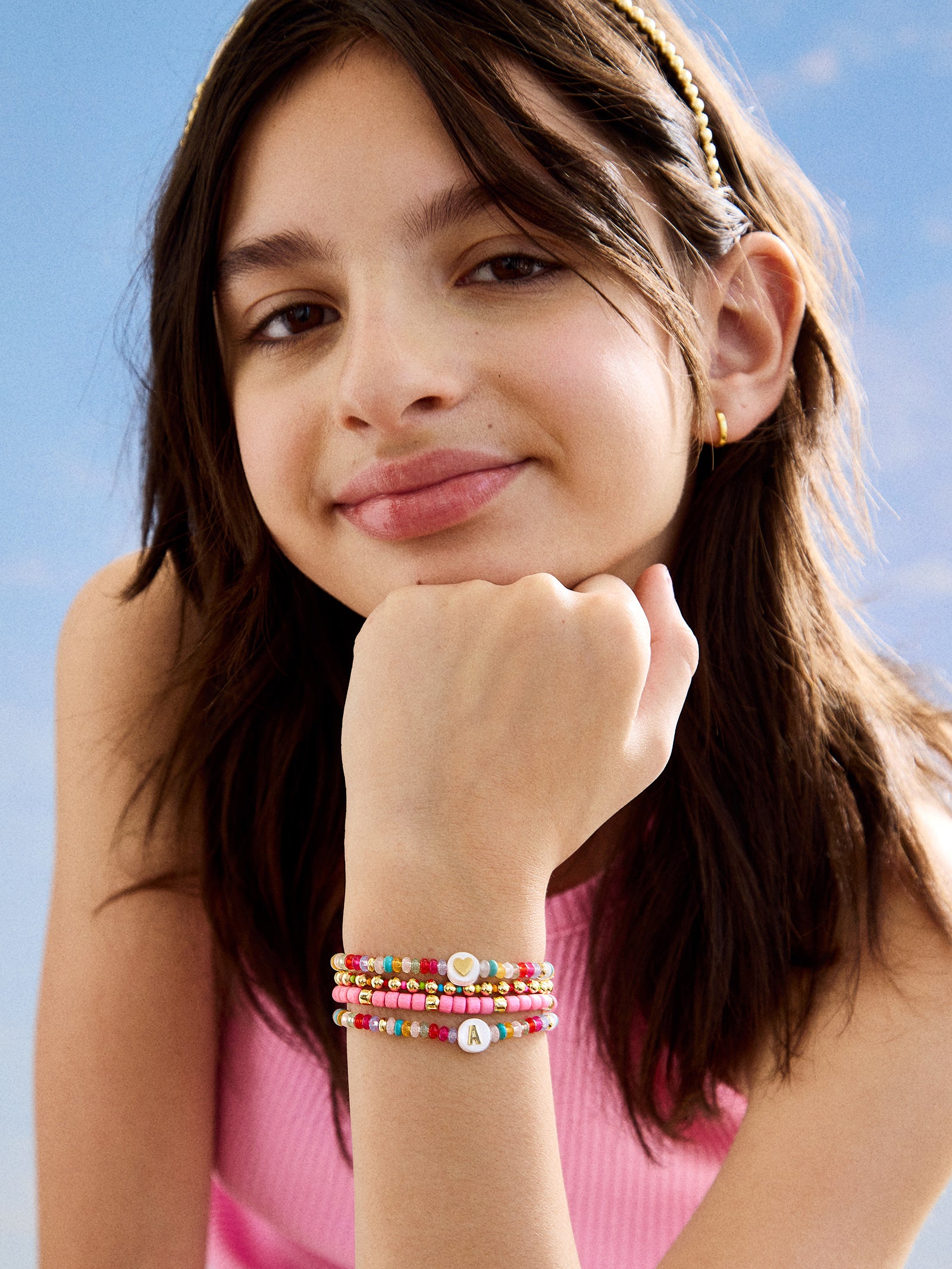 Kids' Initial & Heart Bracelet Set - Multi - Image 2