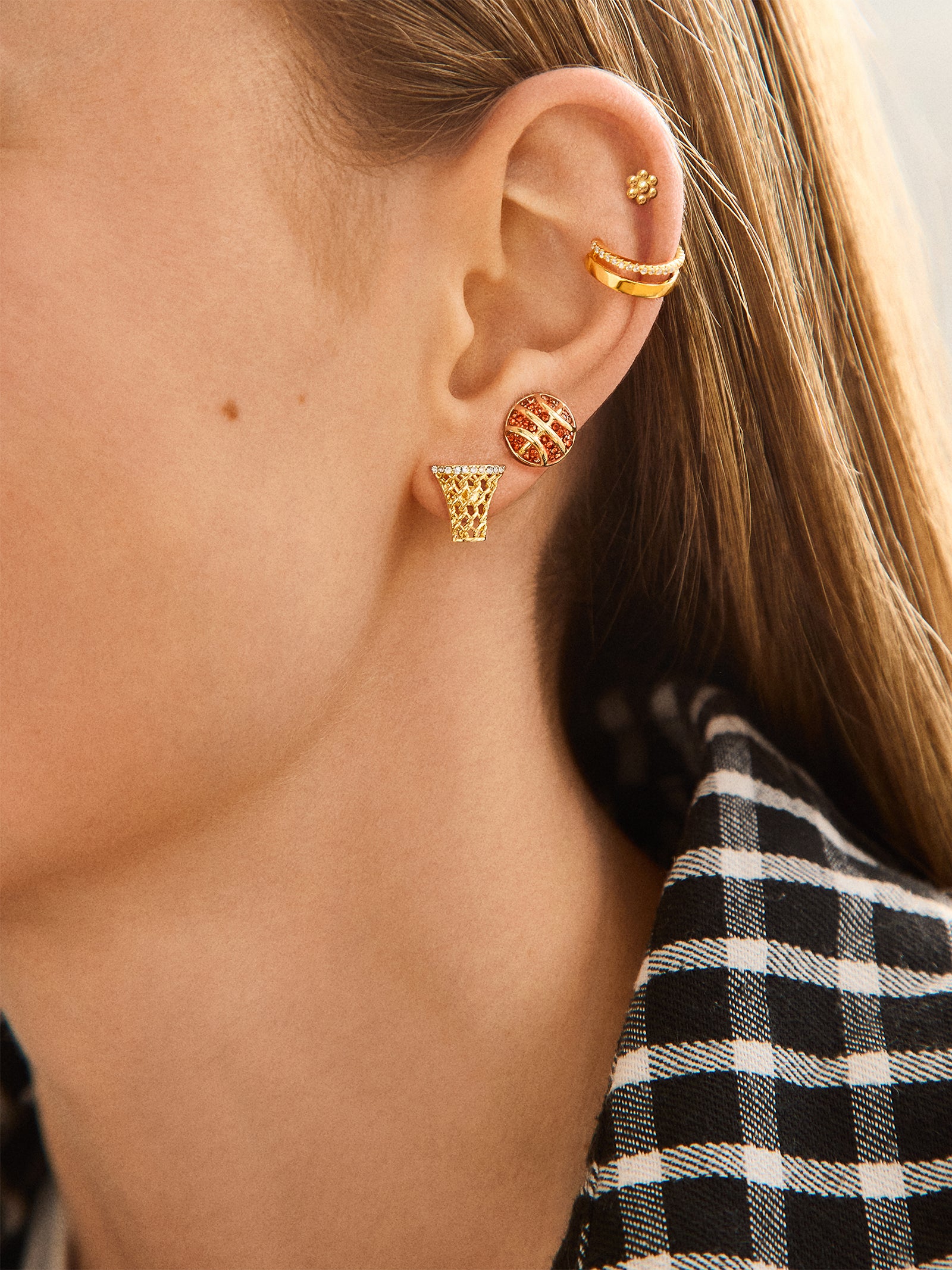 Three-Pointer Earring Set - Basketball - Image 2