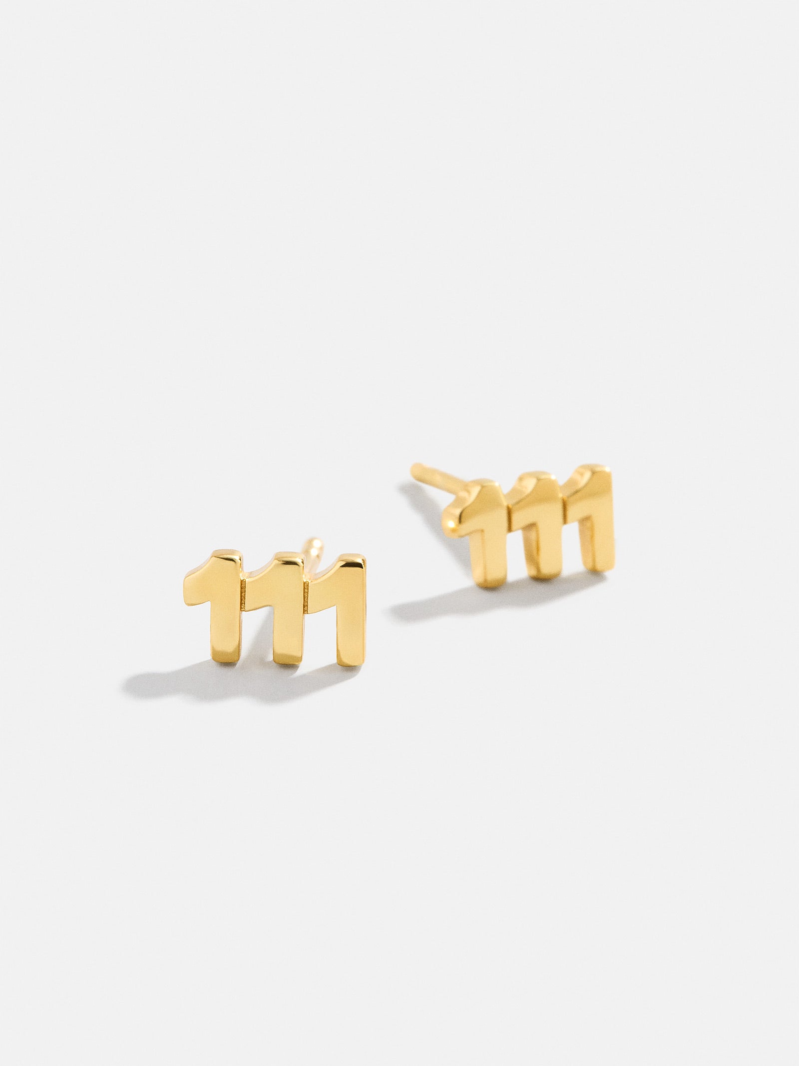18K Gold Angel Number Earrings - Gold - Image 3