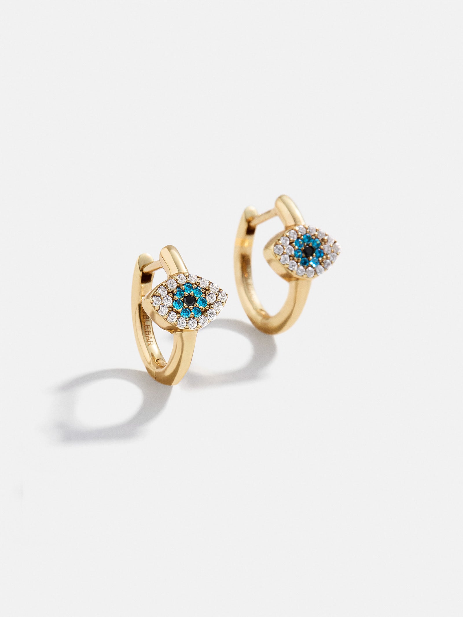 18K Gold Evil Eye Earrings - Pav?? Evil Eye