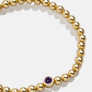 18K Gold Birthstone Pisa Bracelet - Amethyst