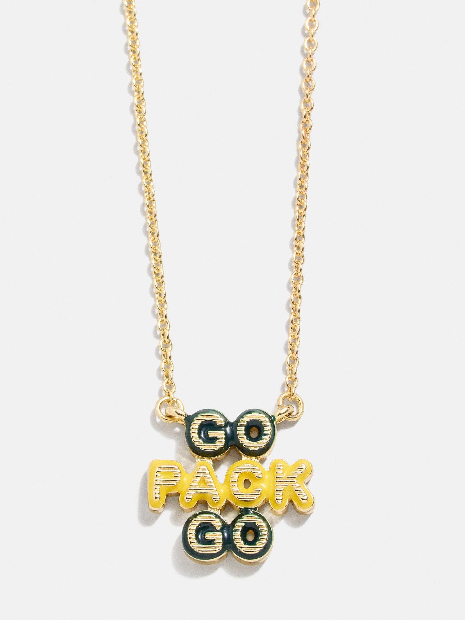 WEAR By Erin Andrews x BaubleBar Enamel Slogan Necklace - Green Bay Packers - Image 3