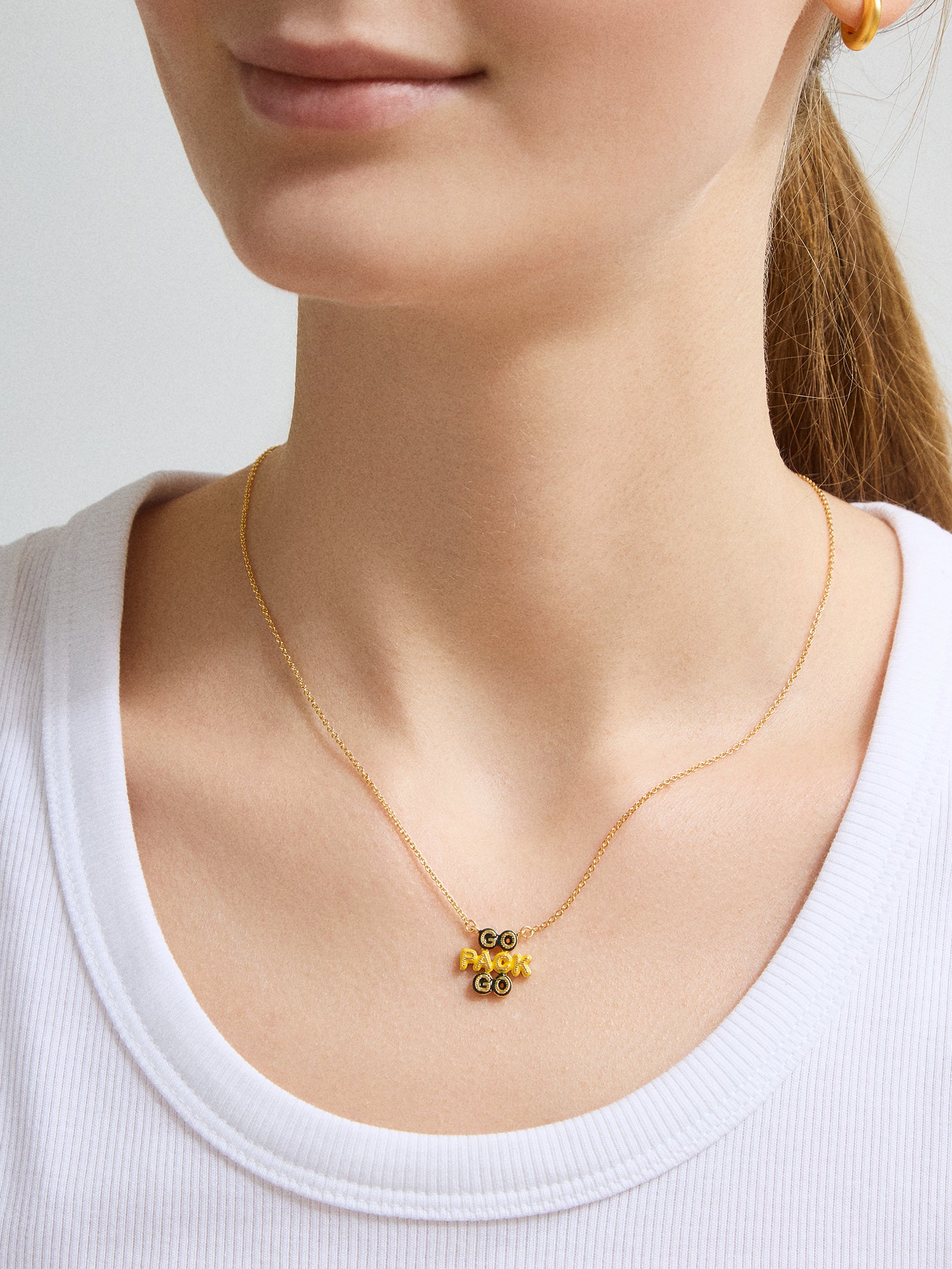 WEAR By Erin Andrews x BaubleBar Enamel Slogan Necklace - Green Bay Packers - Image 4