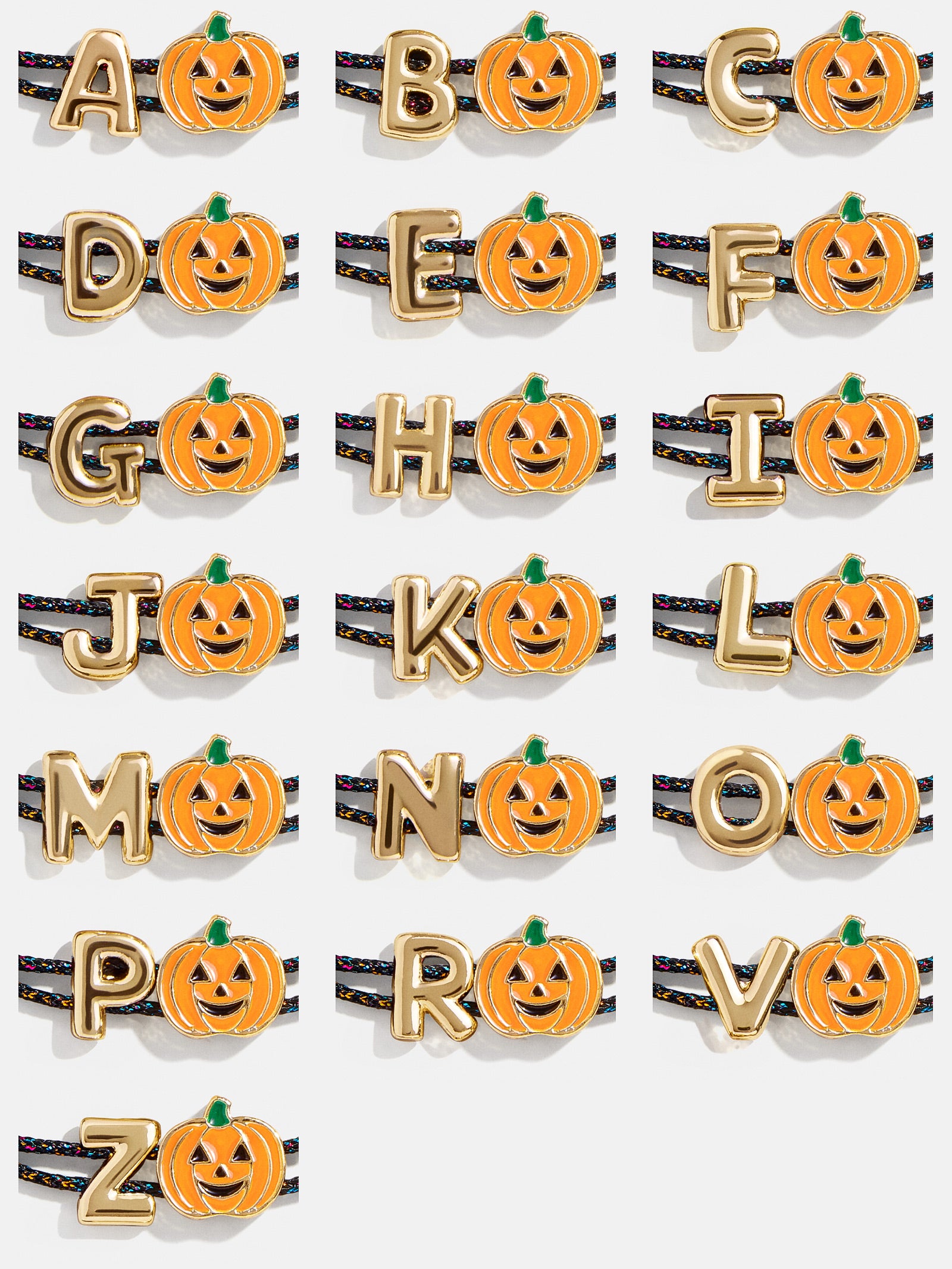 Kids' Halloween Initial Bracelet - Black/Orange - Image 25