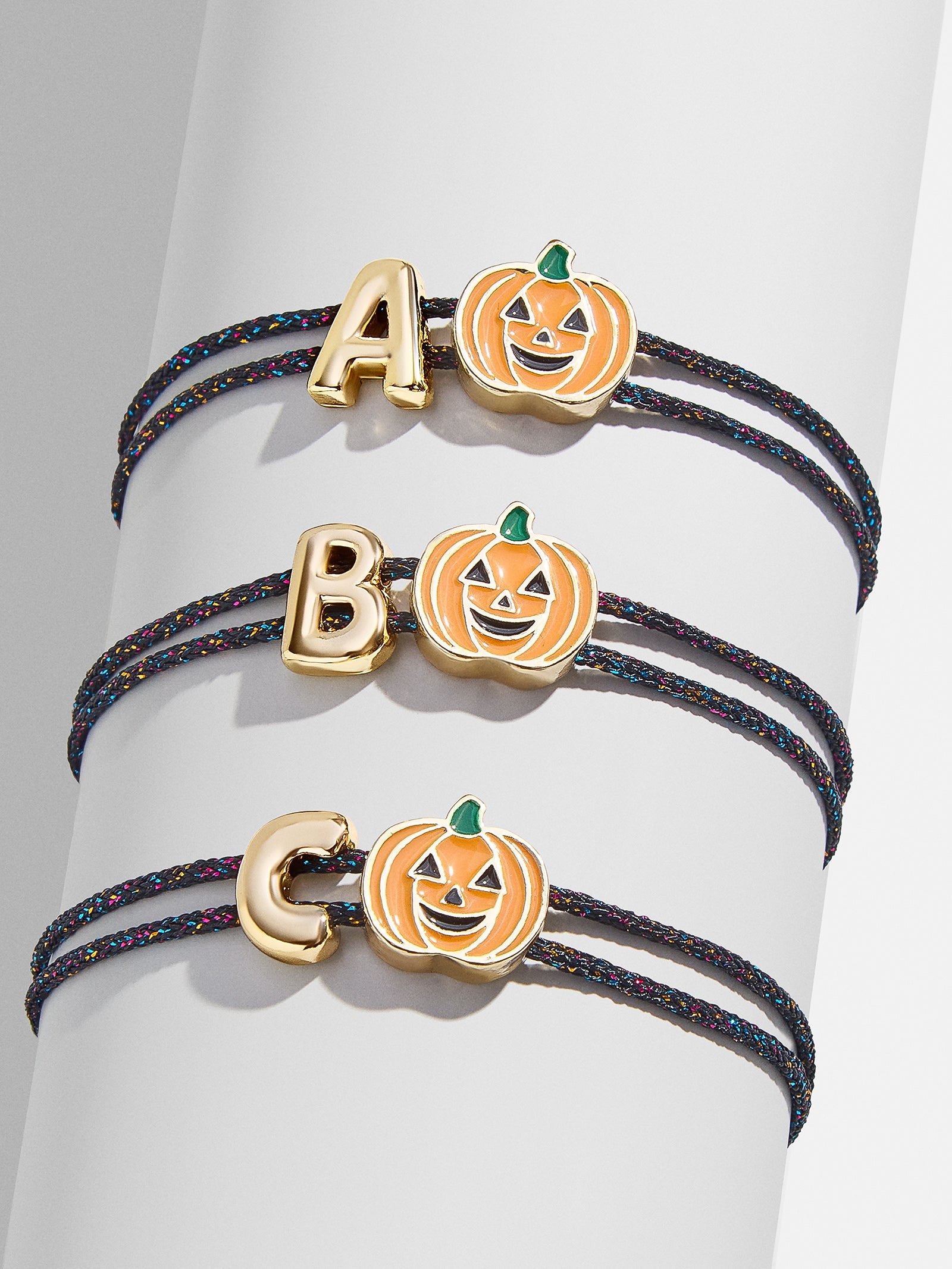 Kids' Halloween Initial Bracelet - Black/Orange
