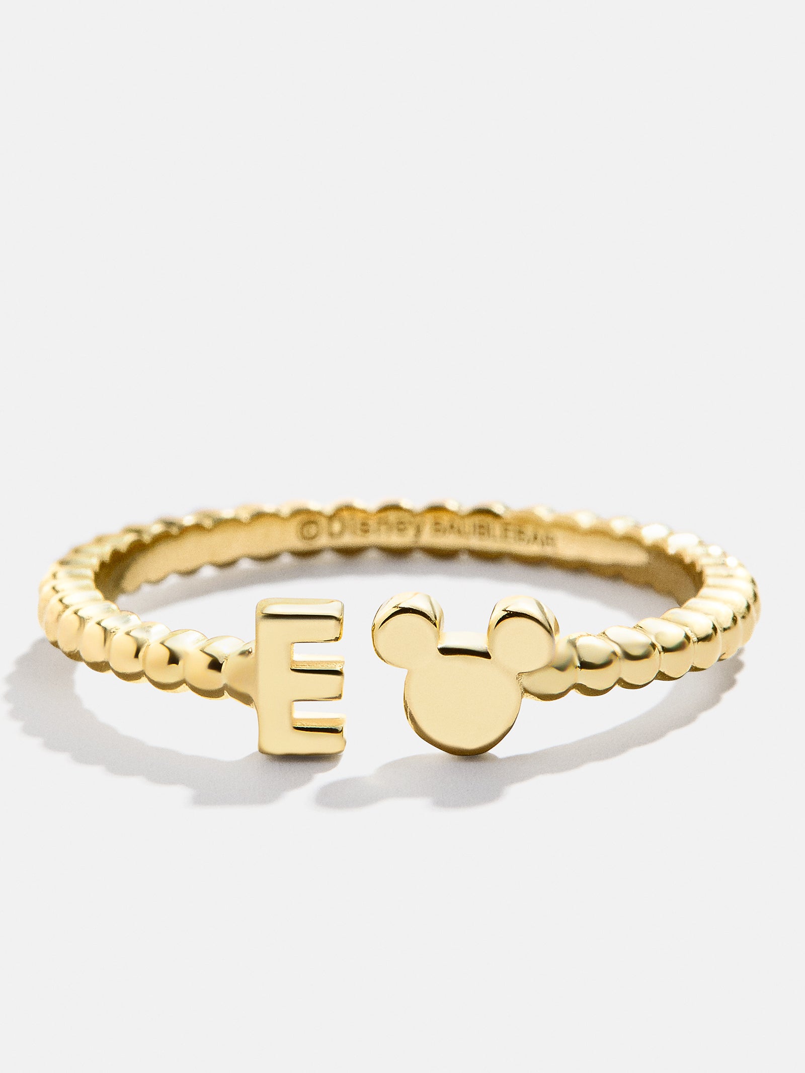 Disney Mickey Mouse 18K Gold Plated Sterling Silver Custom Ring - Gold/Pavé