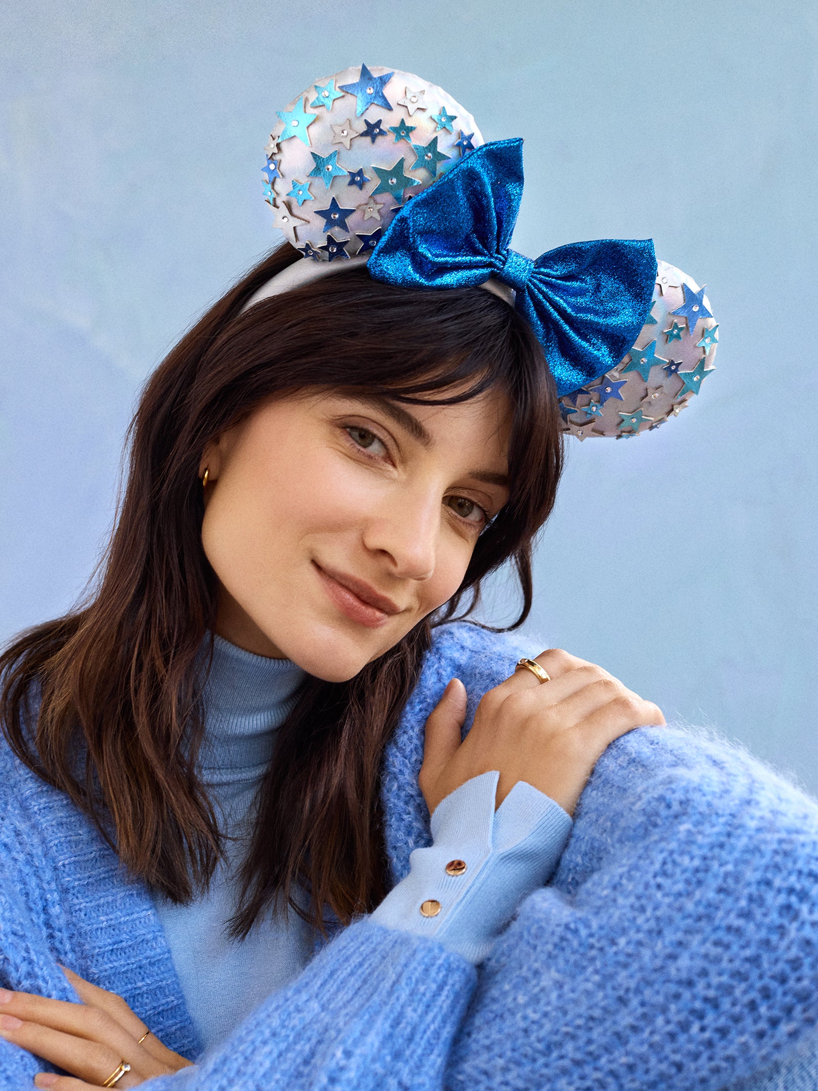 Disney Minnie Mouse Stars Ears Headband - Minnie Mouse Blue Star Ears - Image 2