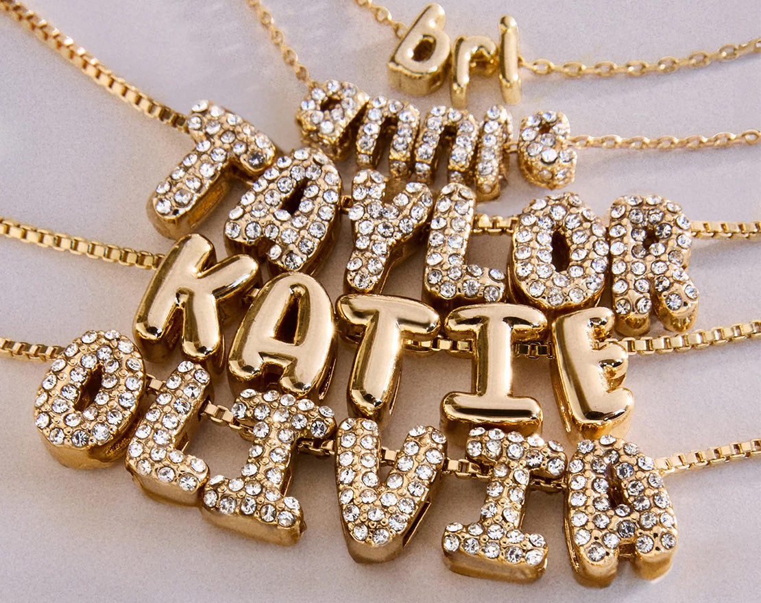 Bubble Letter Custom Necklace - Extra Small Bubble Letter - Image 11