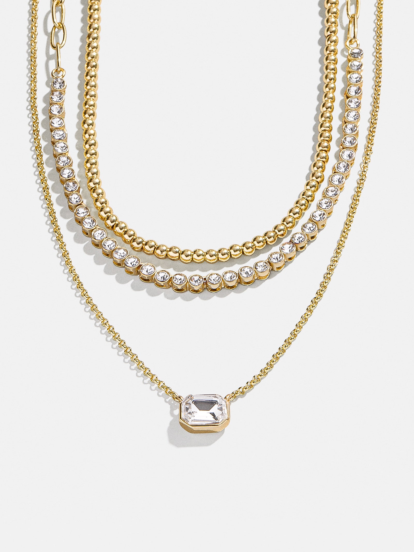 Kenna Layered Necklace - Gold/Pav??