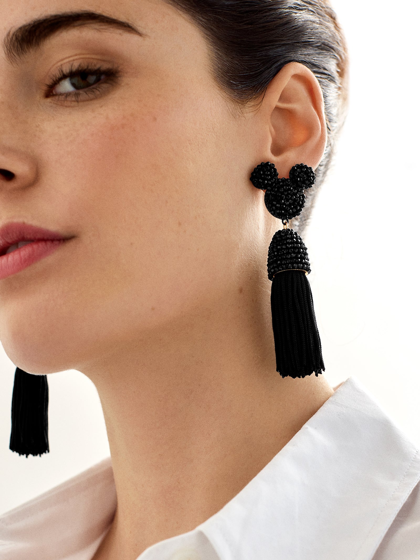 Disney Mickey Mouse Tassel Earrings - Black - Image 2