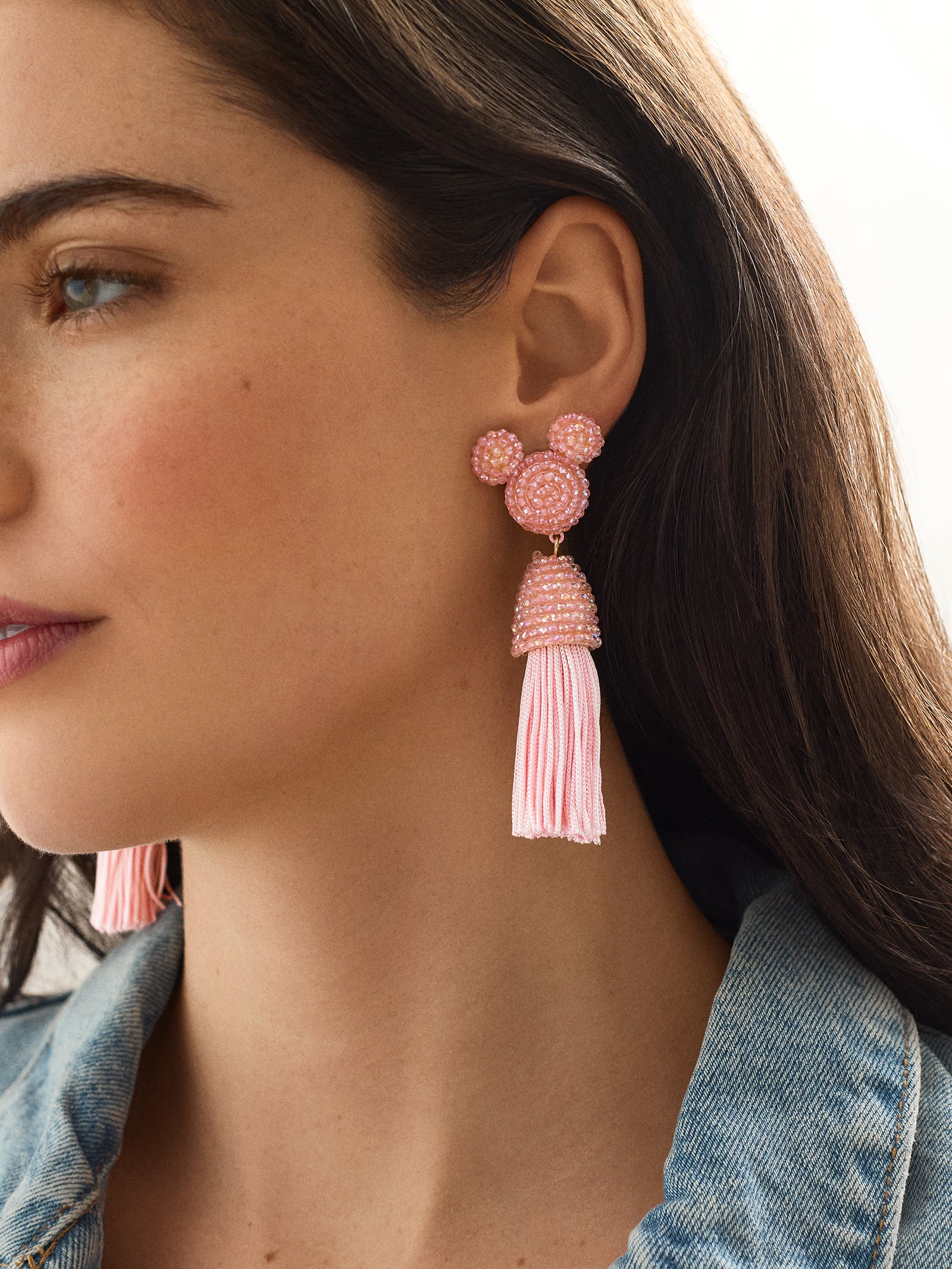 Disney Mickey Mouse Tassel Earrings - Light Pink - Image 2