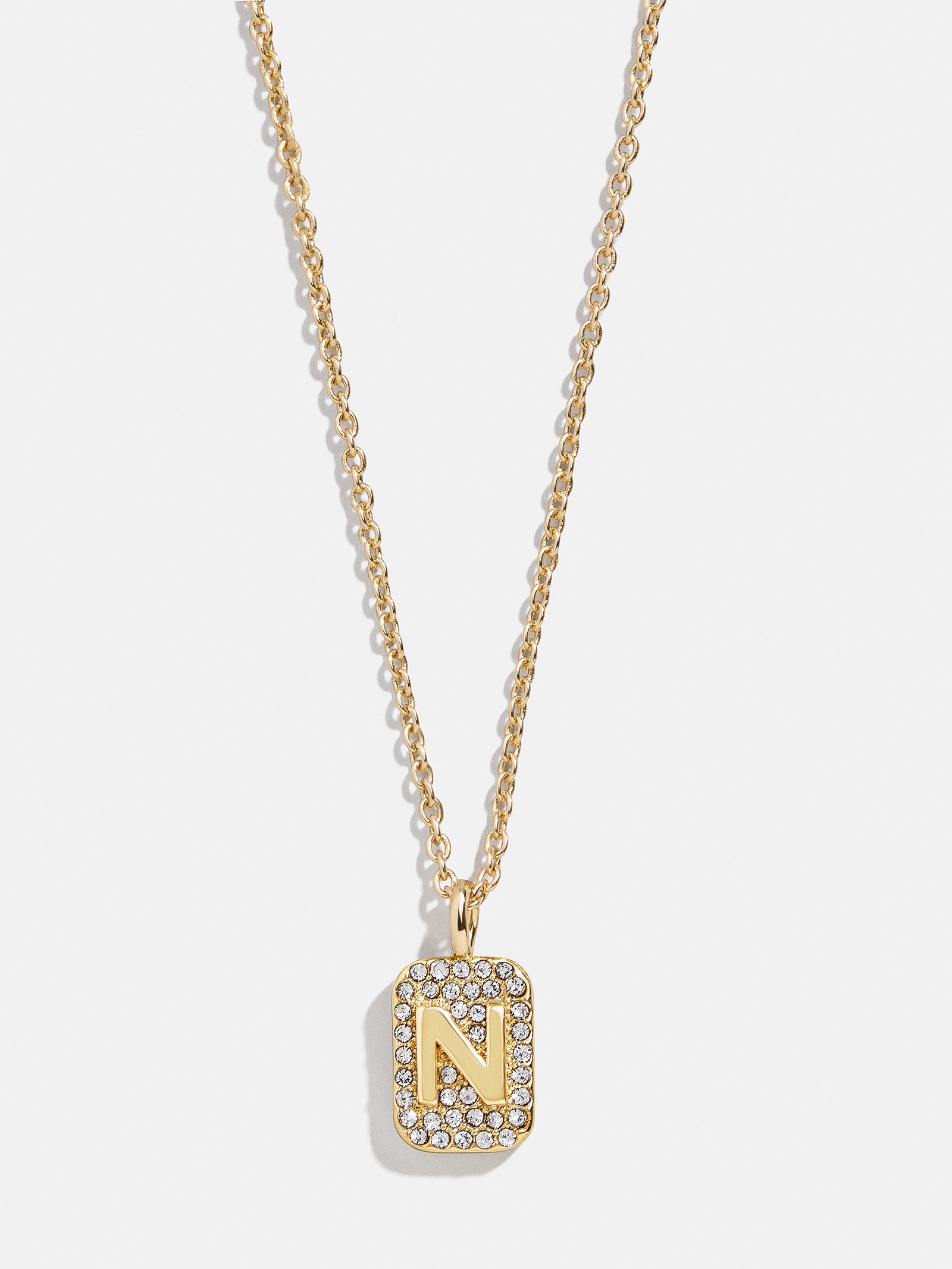Tina Block Initial Necklace - Gold/Pav?? - Image 16
