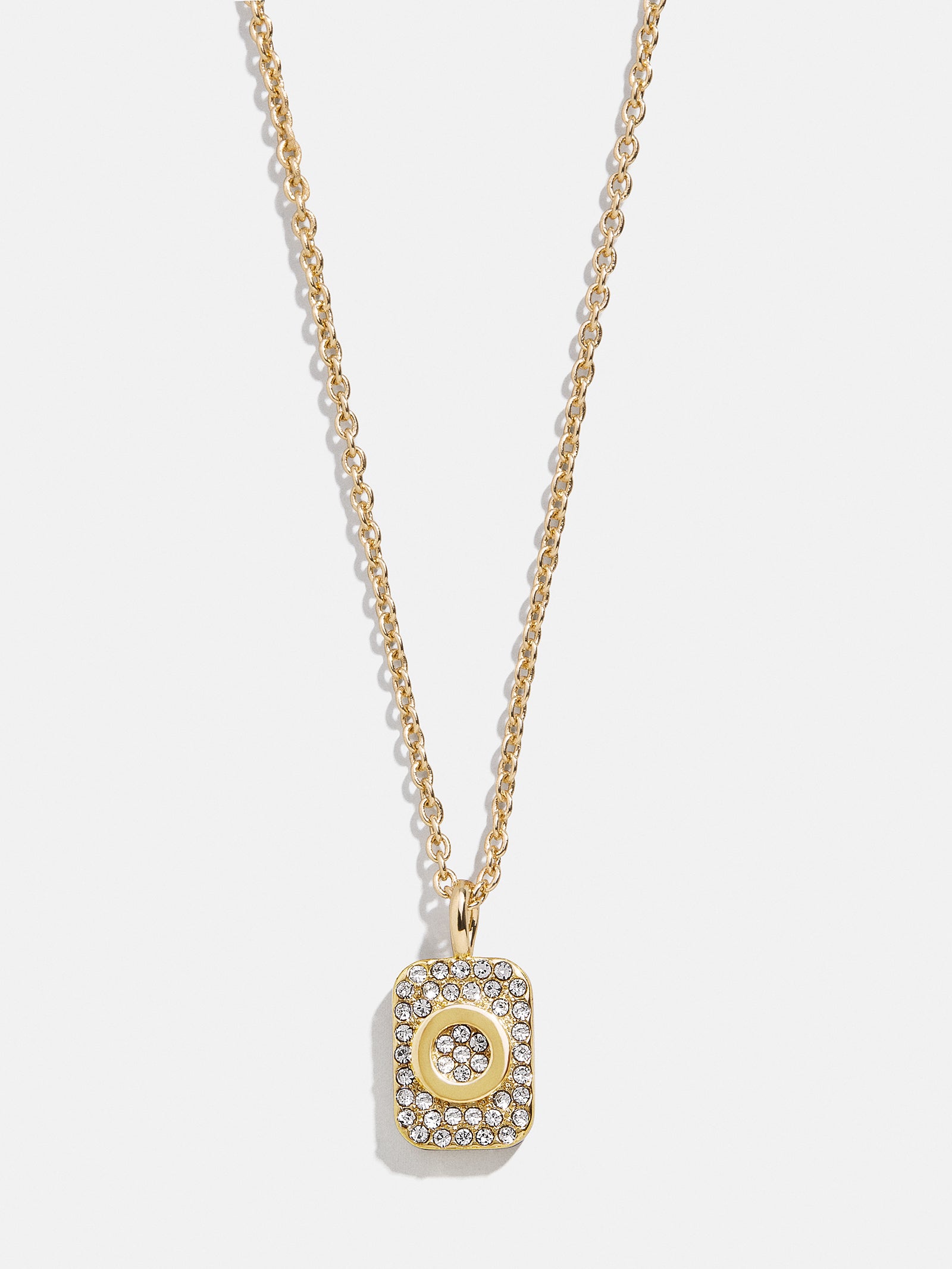 Tina Block Initial Necklace - Gold/Pav?? - Image 17