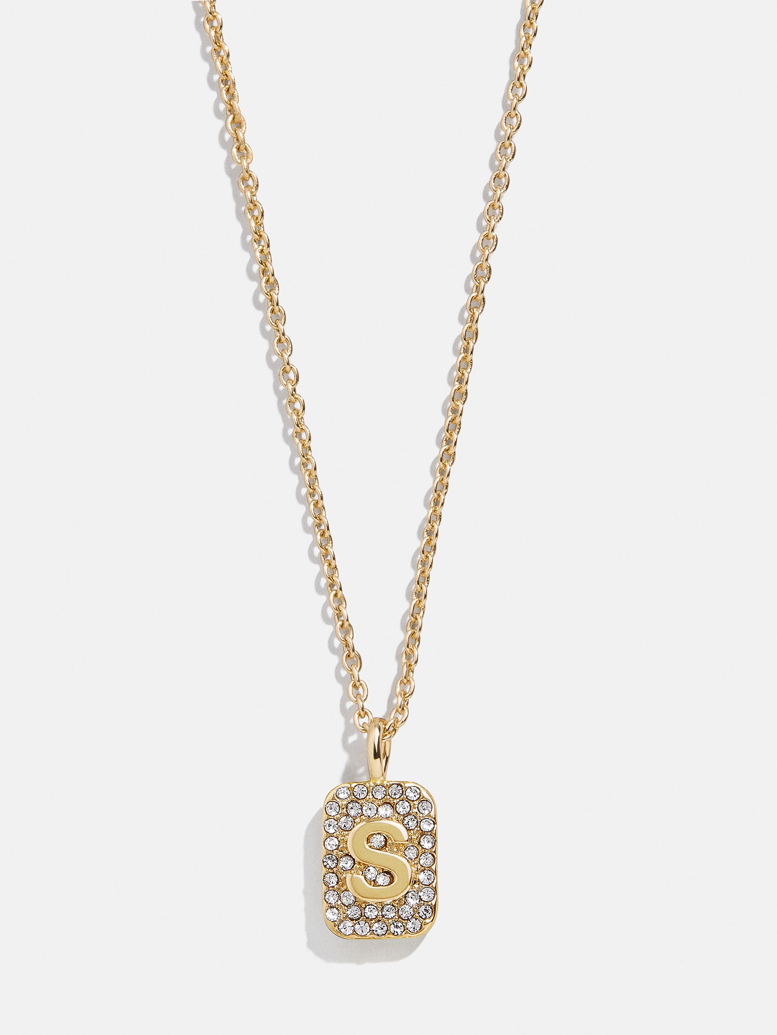 Tina Block Initial Necklace - Gold/Pav?? - Image 21