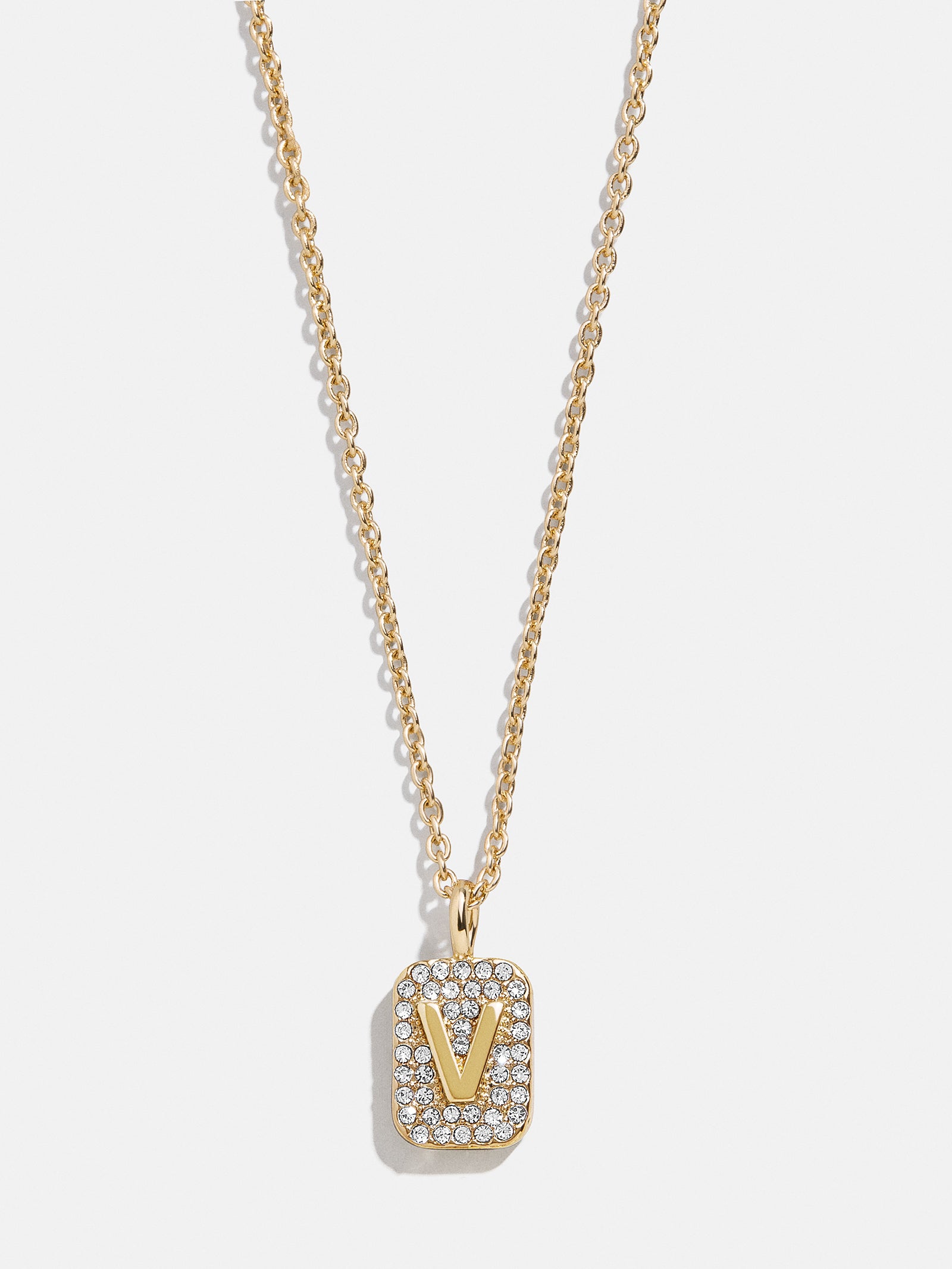 Tina Block Initial Necklace - Gold/Pav?? - Image 24
