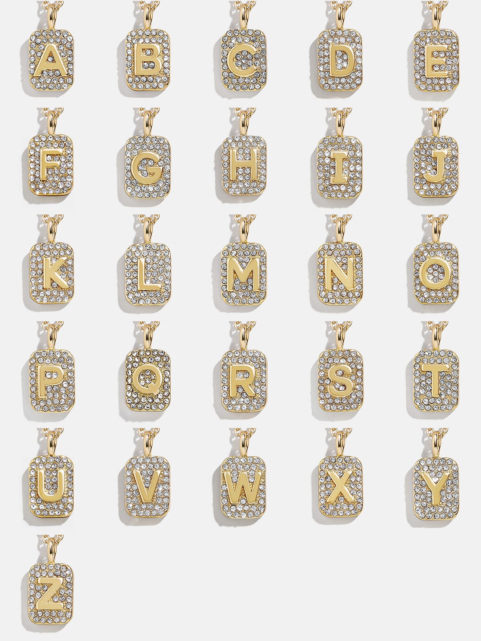 Tina Block Initial Necklace - Gold/Pav?? - Image 31