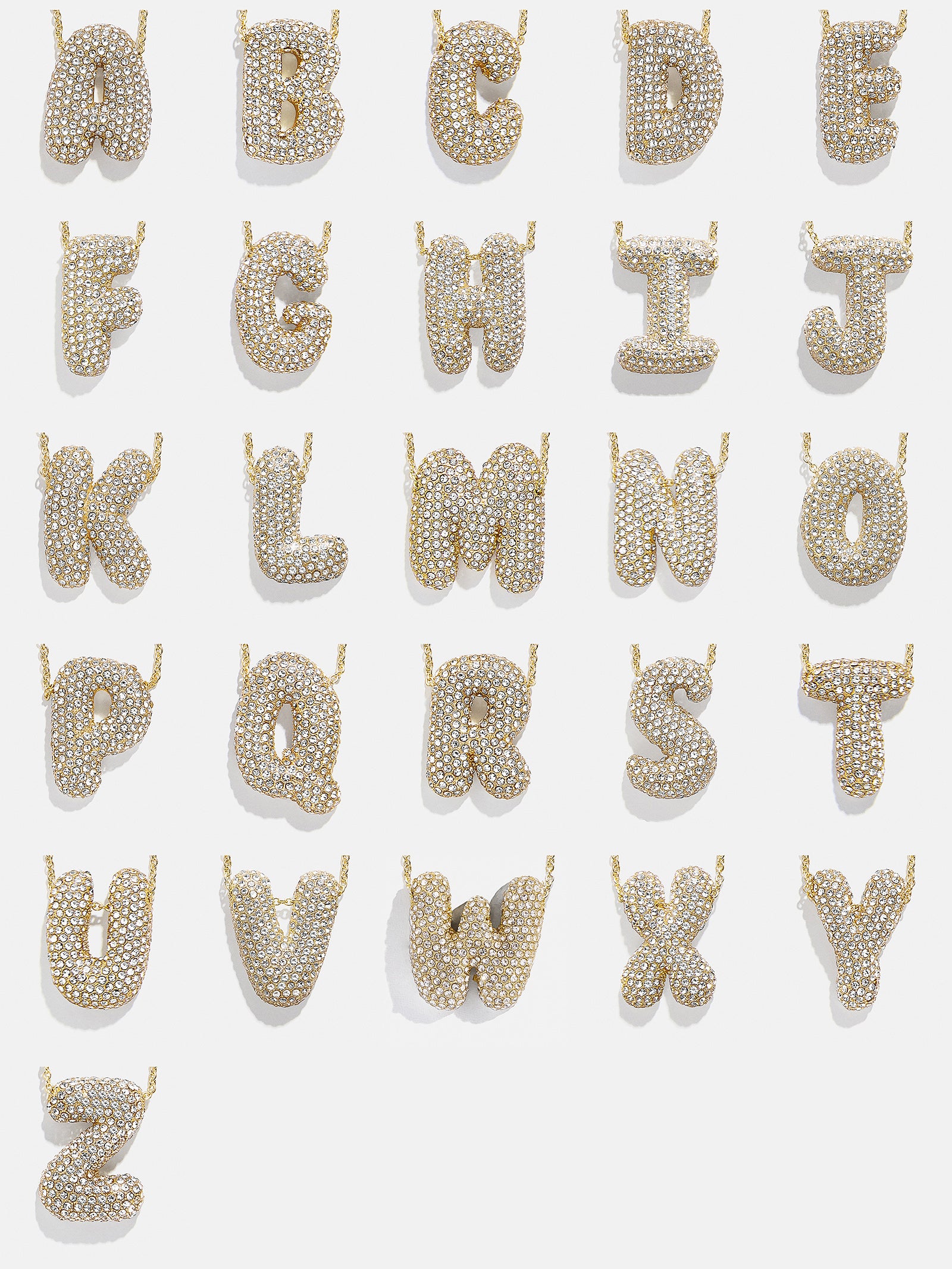 Kids' Bubble Initial Necklace - Gold/Pav?? - Image 31