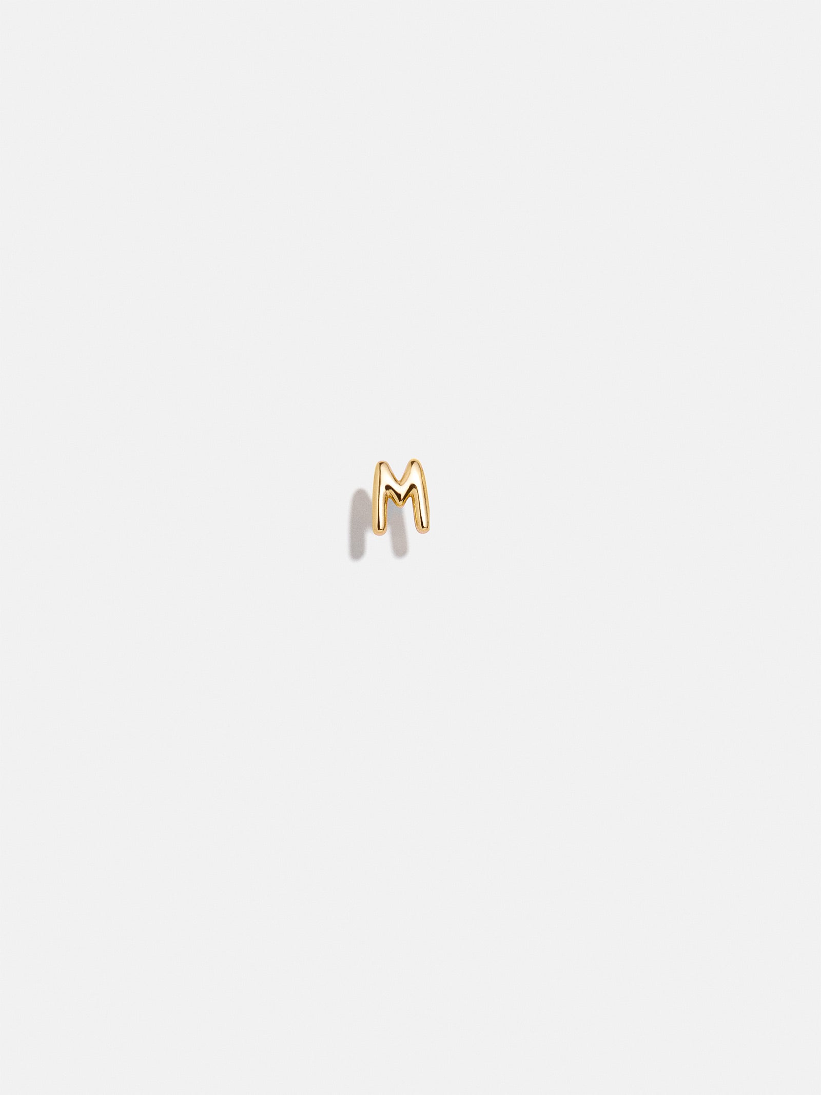 18K Gold Single Bubble Initial Earring - Bubble Initial - Image 15
