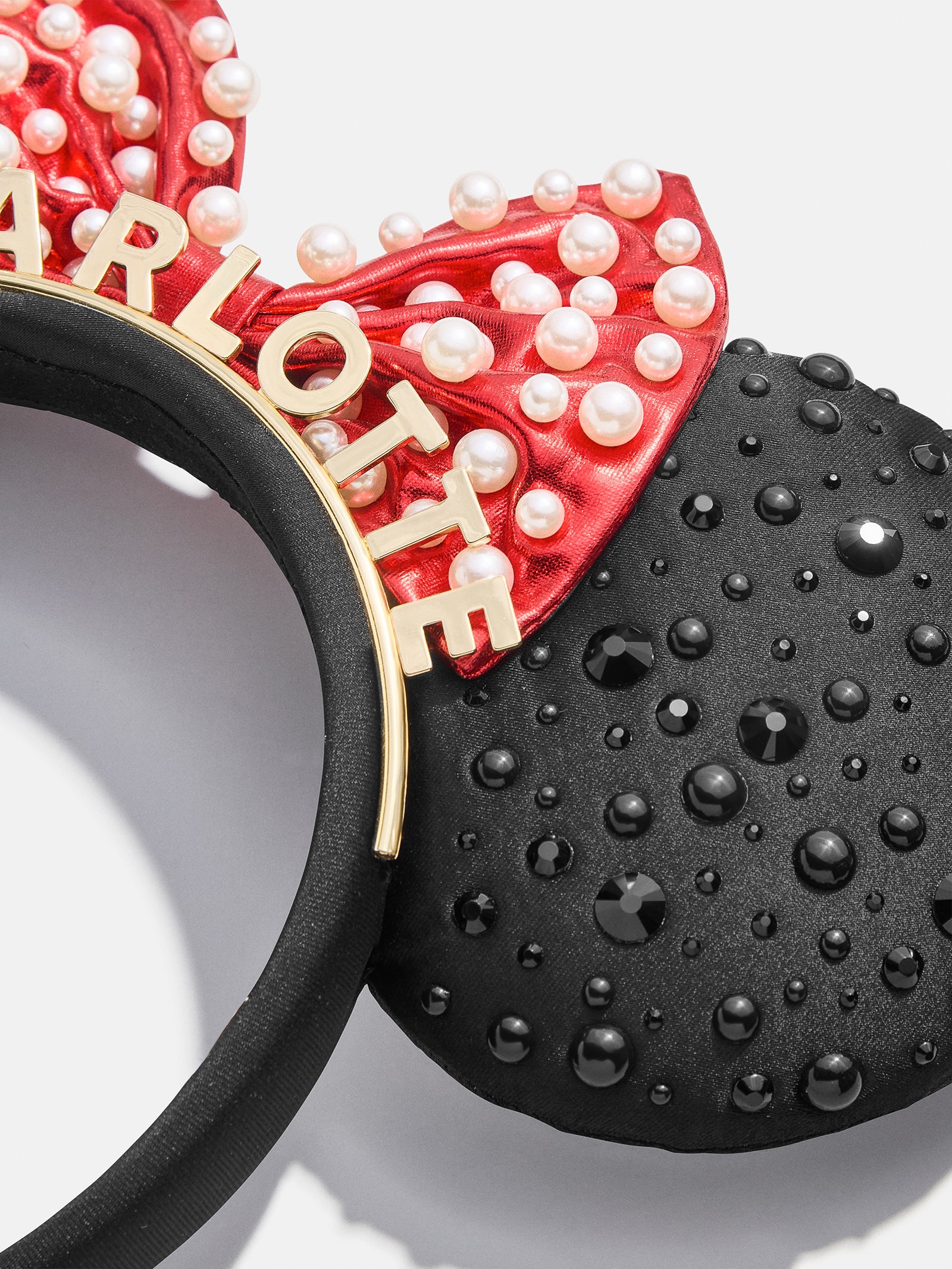 Disney Minnie Mouse Custom Ears Headband - Custom Black/Red Minnie Mouse Ears - Image 3