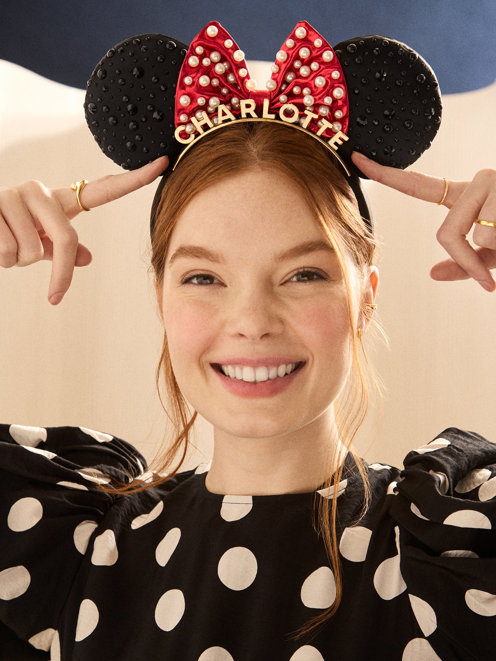 Disney Minnie Mouse Custom Ears Headband - Custom Black/Red Minnie Mouse Ears - Image 2