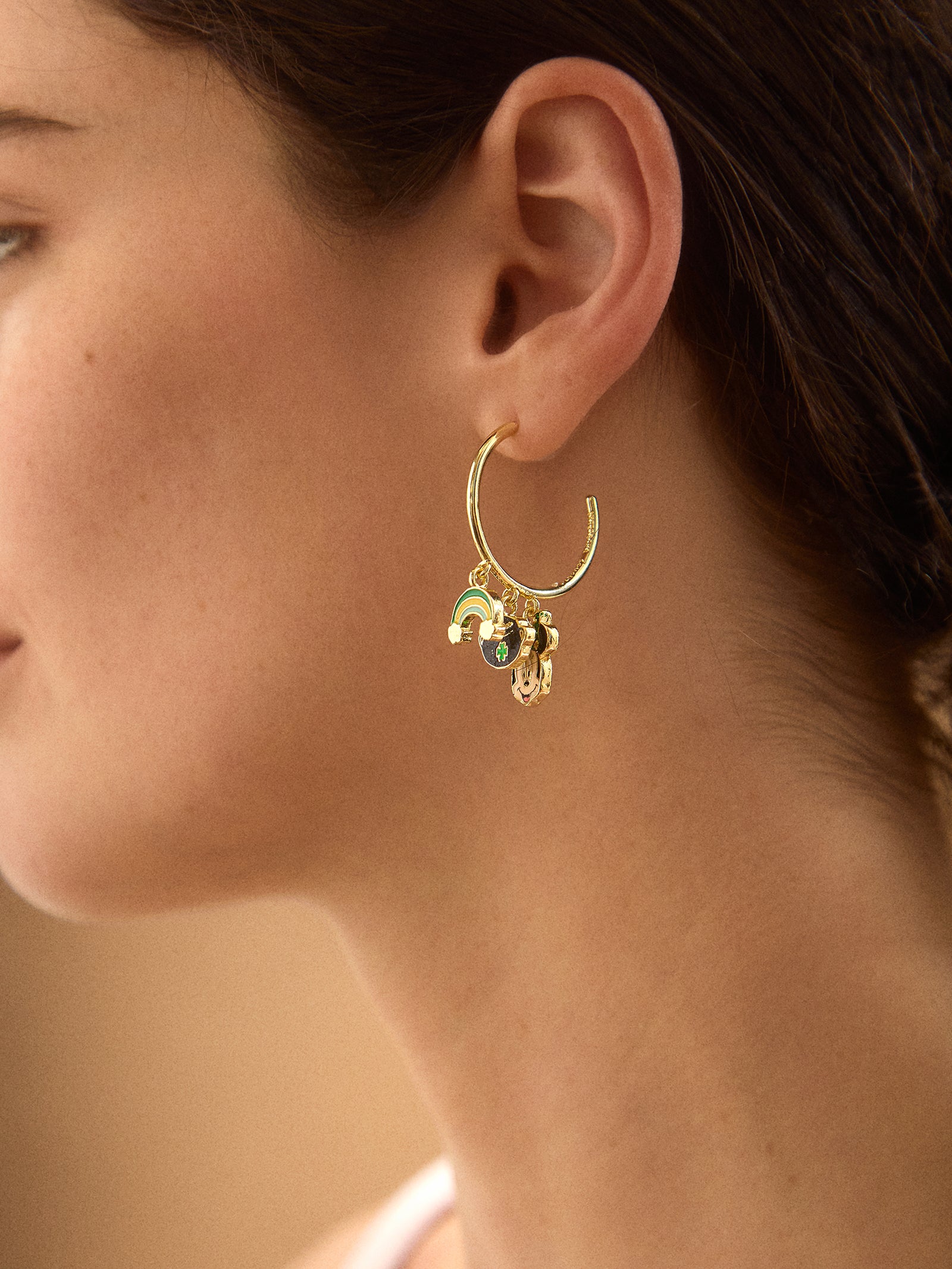 Disney Minnie Mouse Somewhere Over The Rainbow Hoop Earrings - Minnie Mouse - Image 2