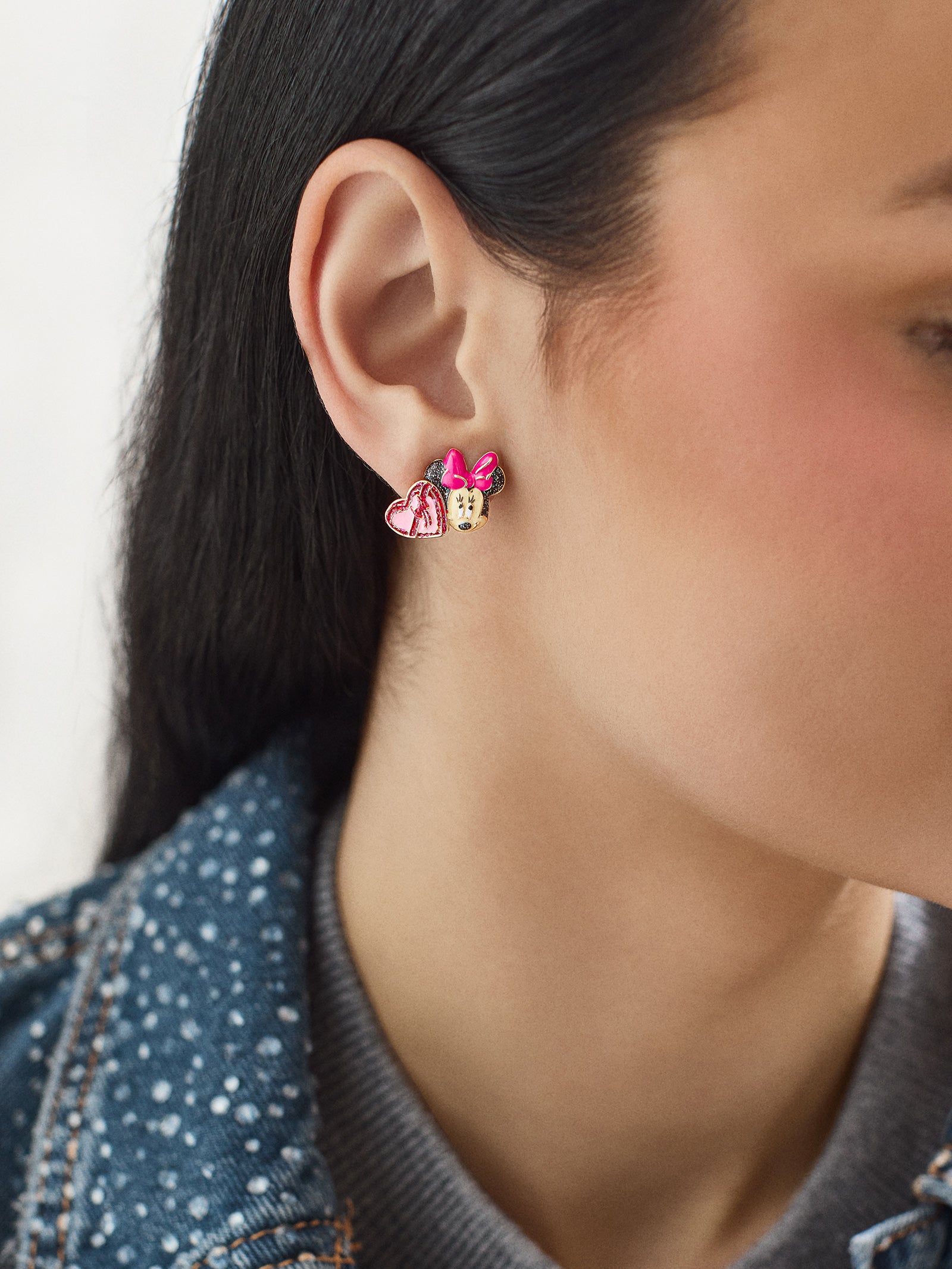 Disney Minnie Mouse Valentine's Day Earrings - Pink - Image 2
