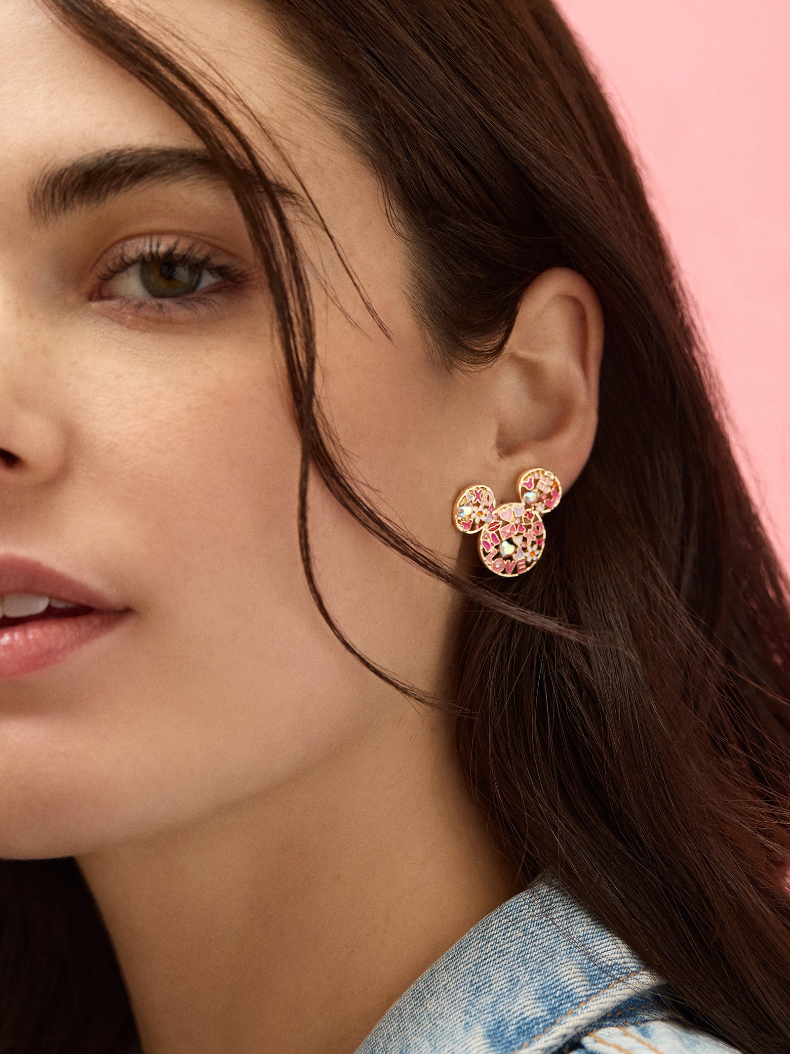 Disney Mickey Mouse Valentine's Day Earrings - Pink - Image 2