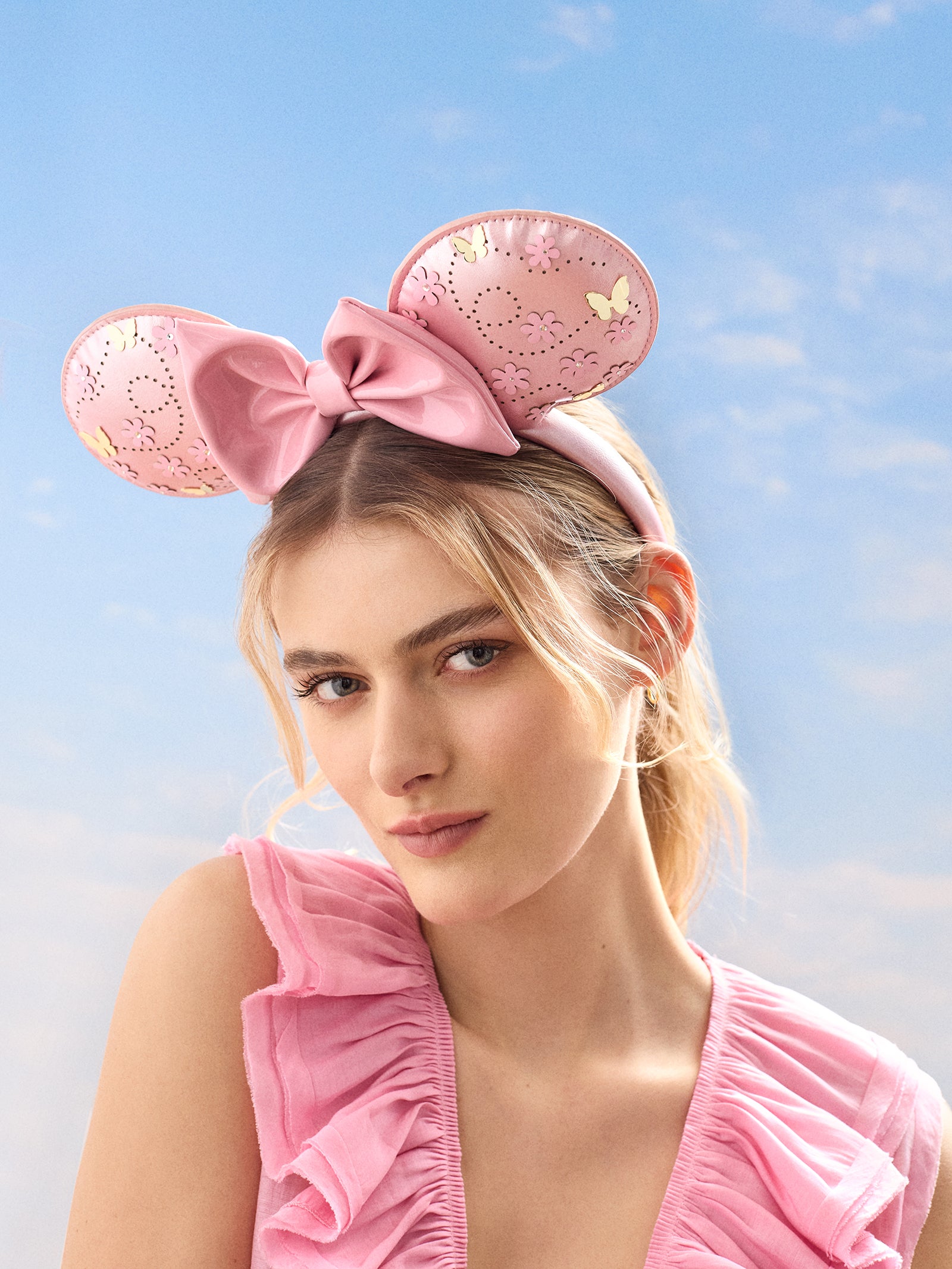 Disney Minnie Mouse Petaled Pink Headband - Minnie Mouse Petaled Pink Ears - Image 2