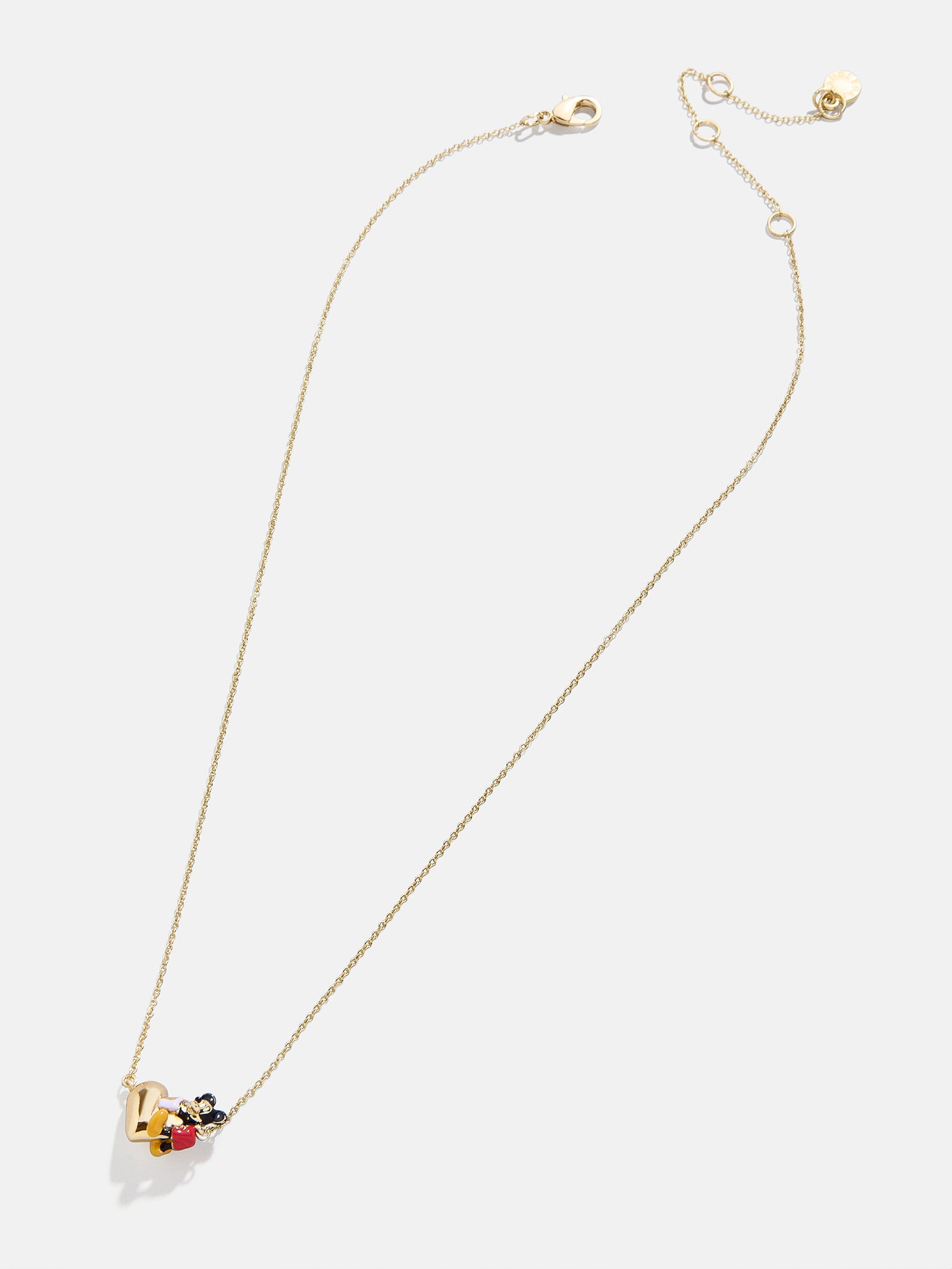 Disney Mickey Mouse Hugging Heart Necklace - Gold - Image 3