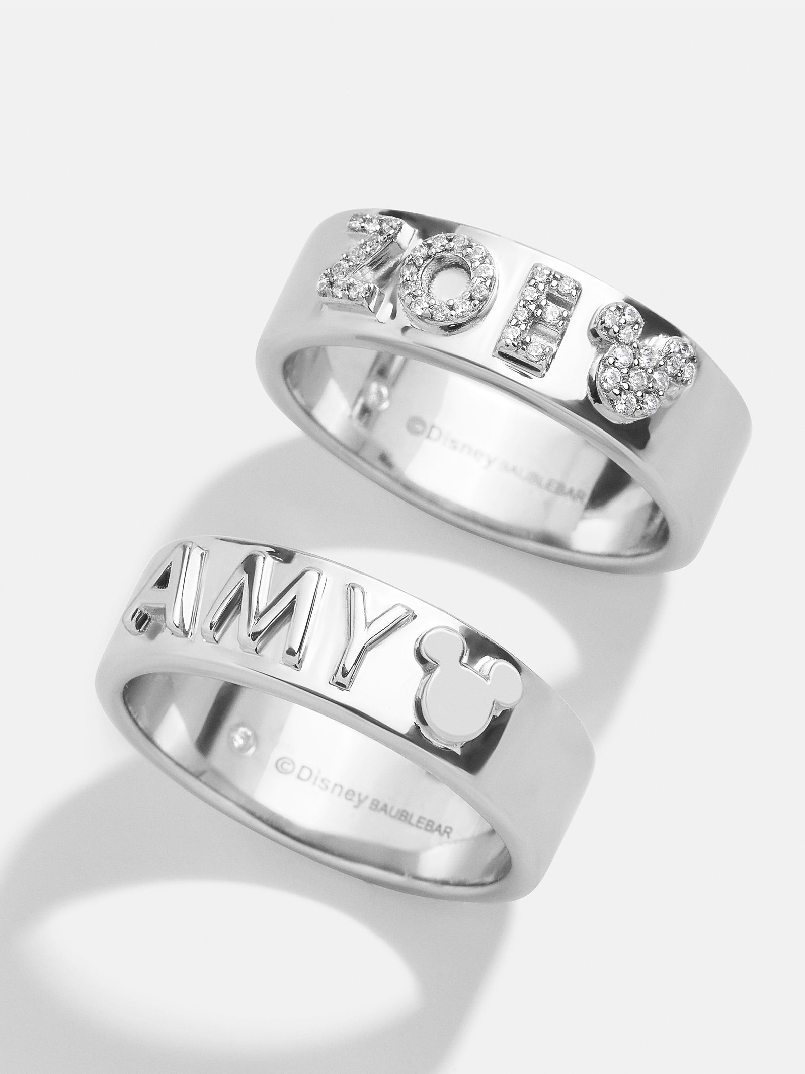 Disney Sterling Silver Custom Block Ring - Pav??/Silver - Image 3