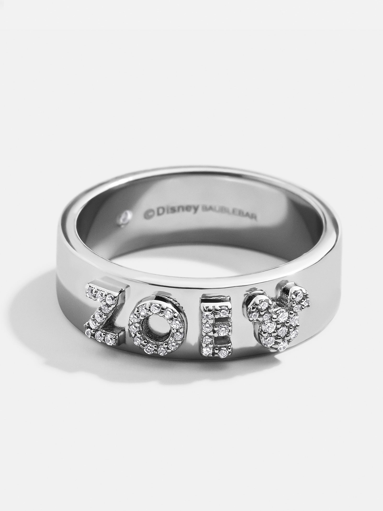 Disney Sterling Silver Custom Block Ring - Pav??/Silver