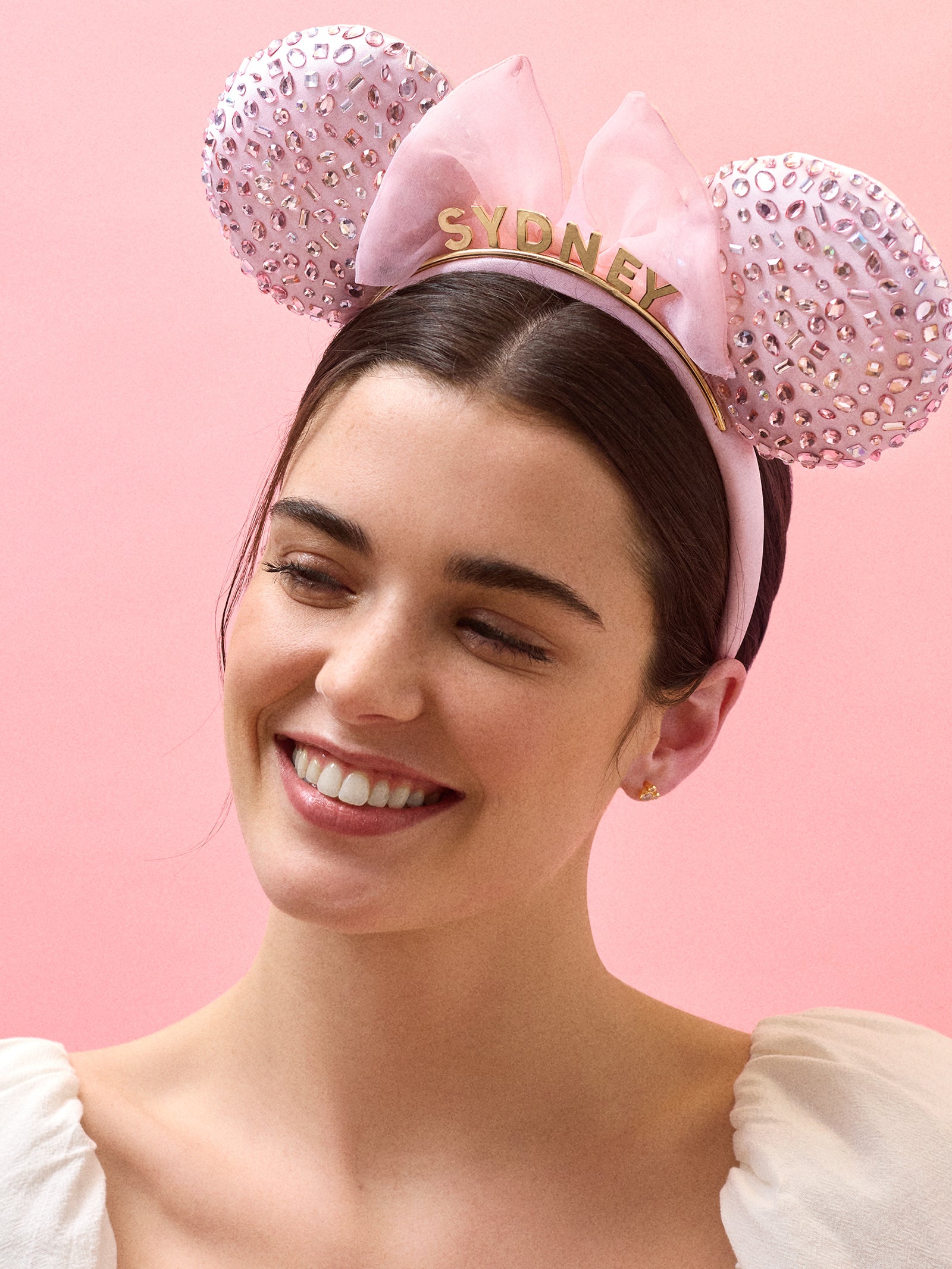 Disney Minnie Mouse Soft Pink Custom Ears Headband - Custom Soft Pink Minnie Mouse Ears - Image 2